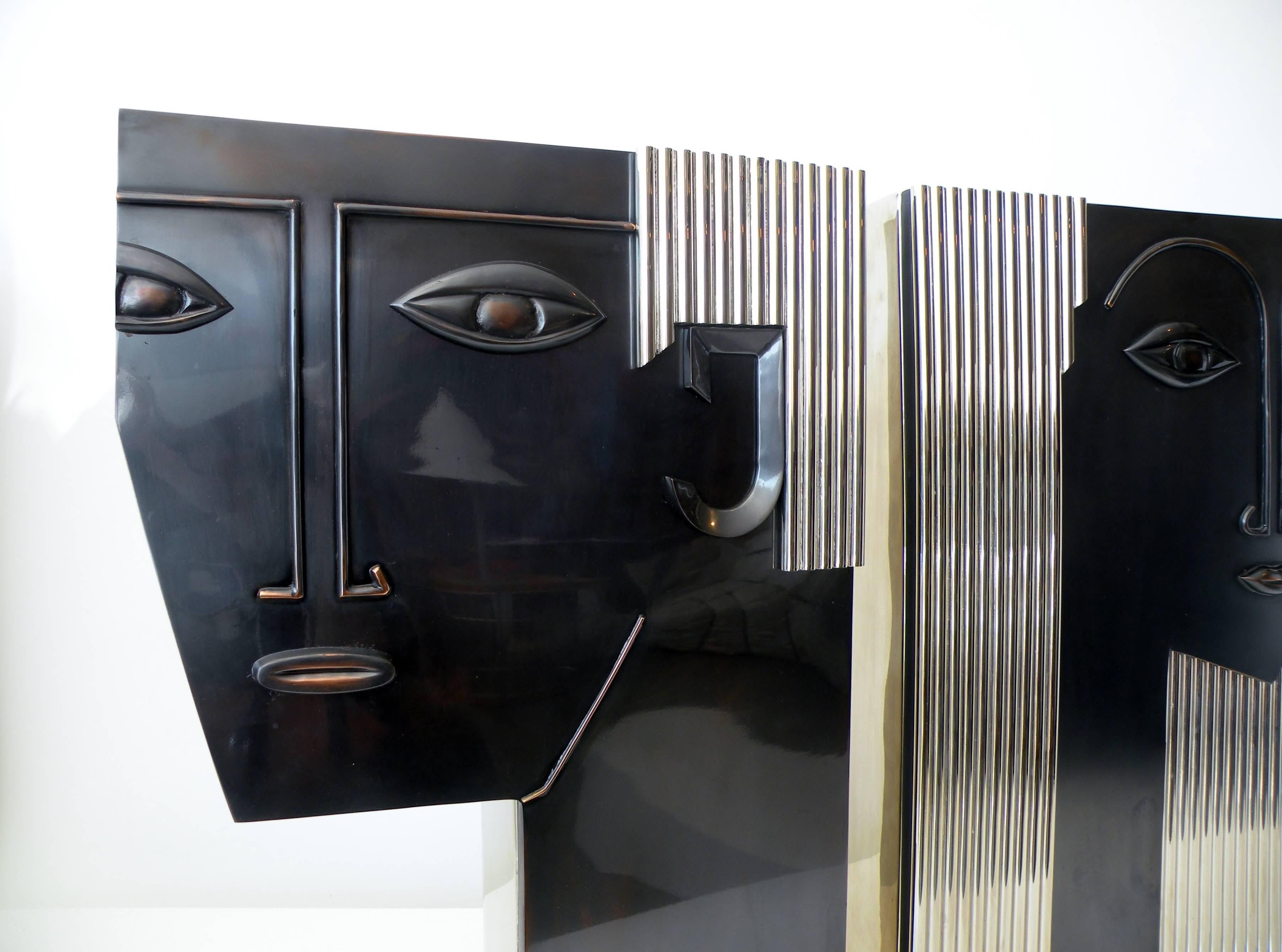 Unknown Man and Woman Face Vases Art Deco Style after Franz Hagenauer