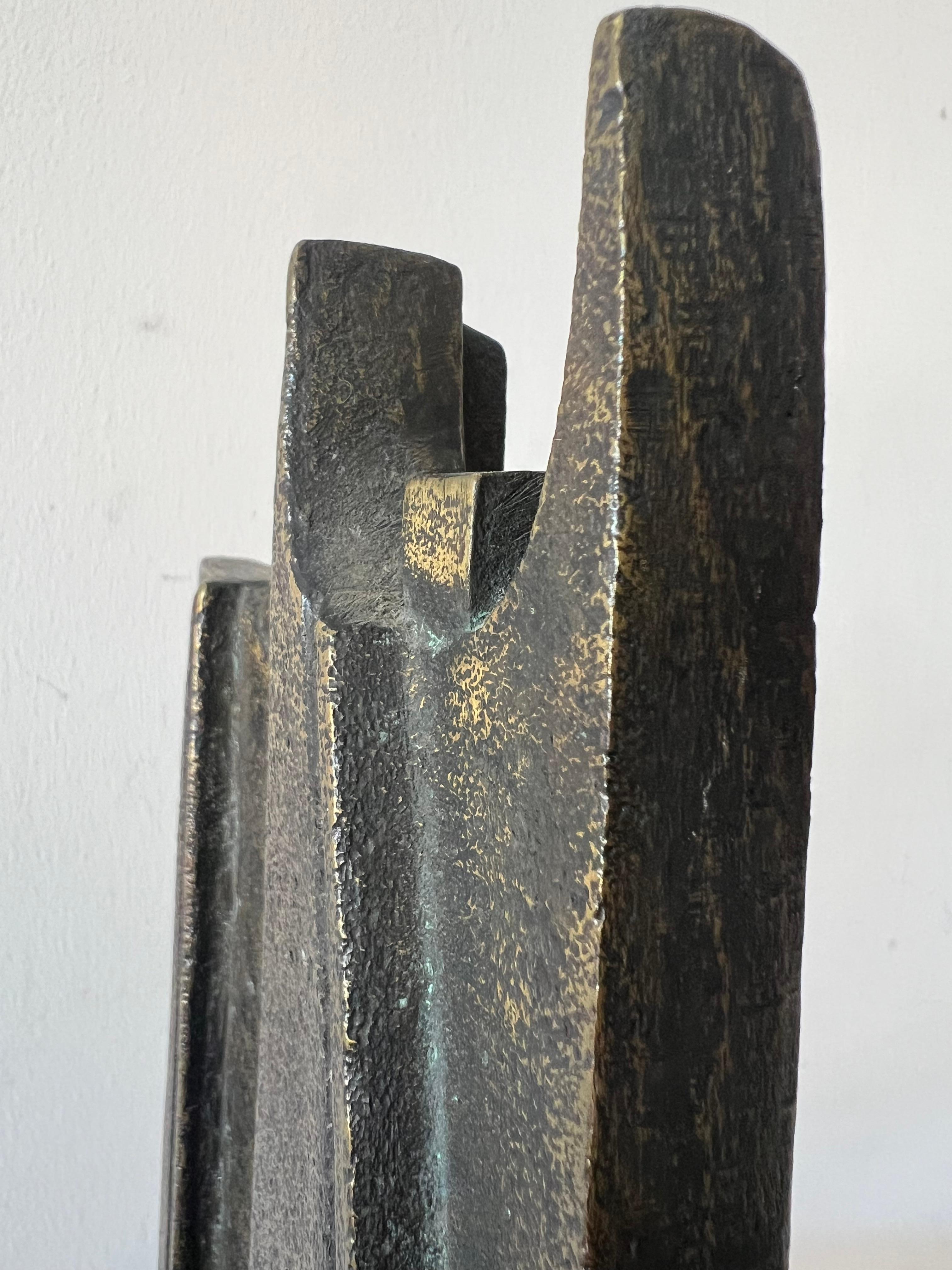 Cast Man And Woman Bronze Sculpture By Nelide Bertolucci Ca' 1980's For Sale