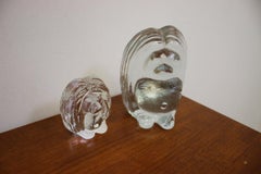 Man and Woman Danish Trolls Made of Solid Pressed Glass