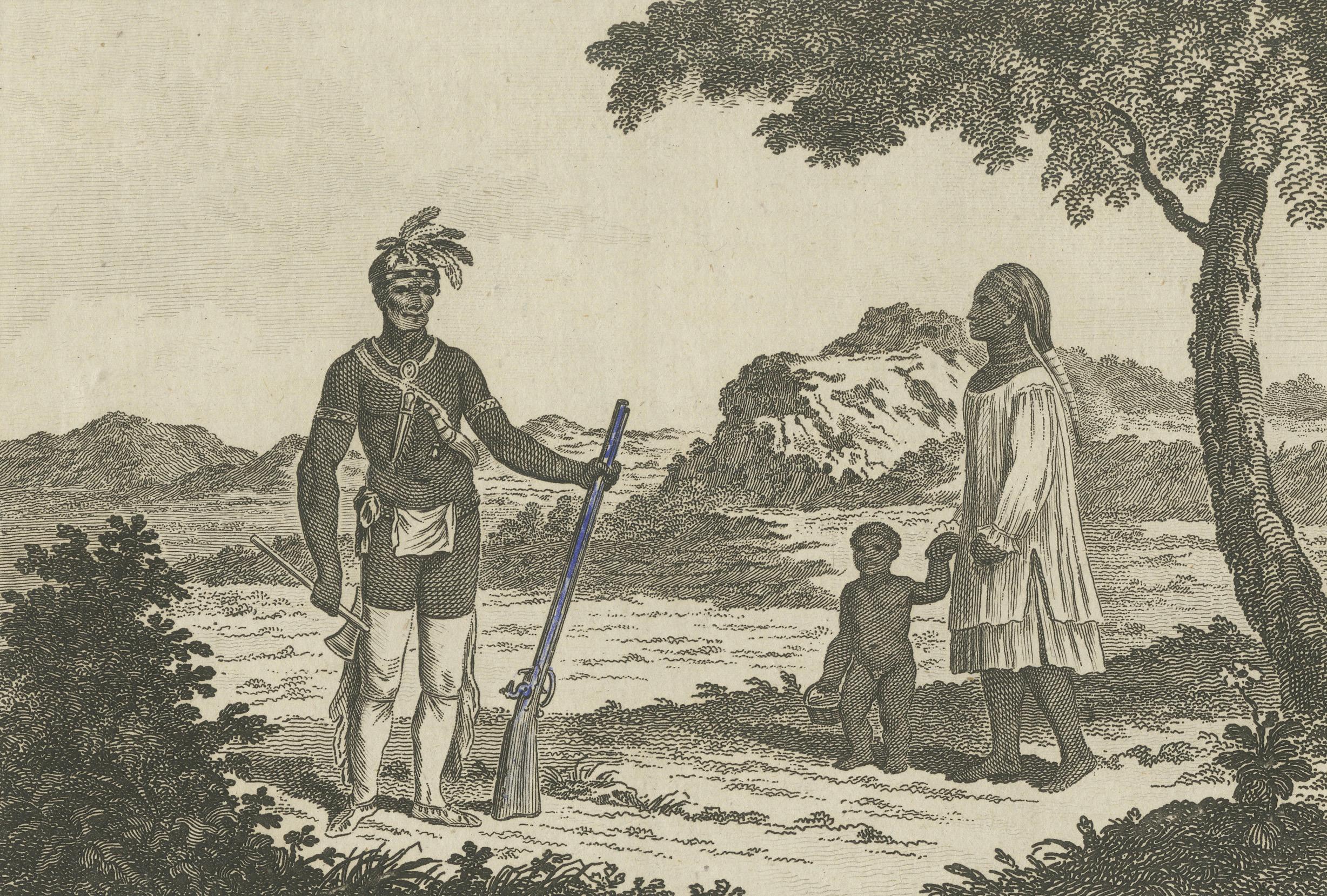 Man and Woman of the Naudowessies, Mississippi Region – 18th Century Engraving