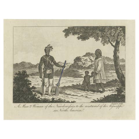 Man and Woman of the Naudowessies, Mississippi Region – 18th Century Engraving