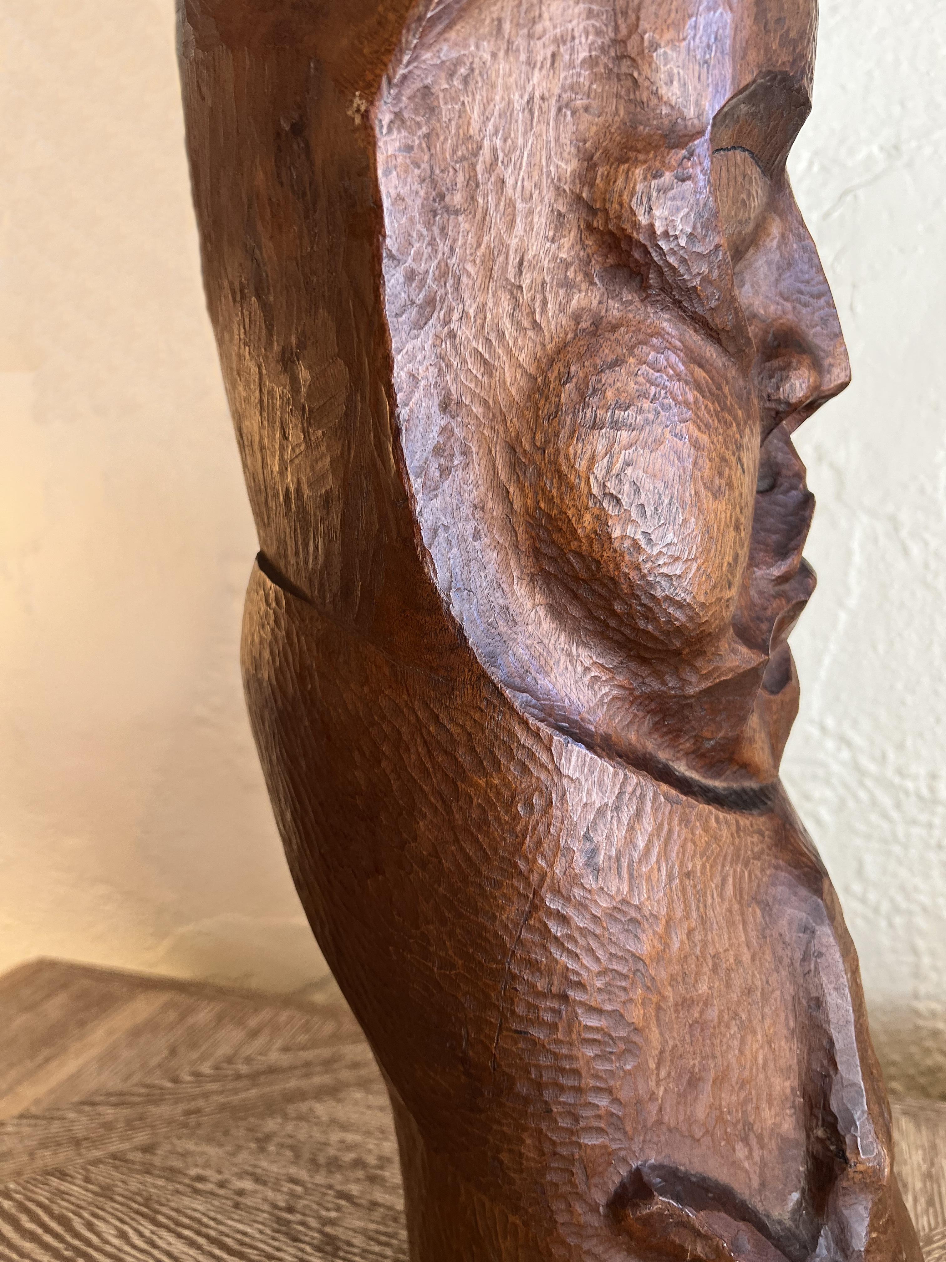 American Man Bust Sculpture Signed Zolter, 1964 For Sale