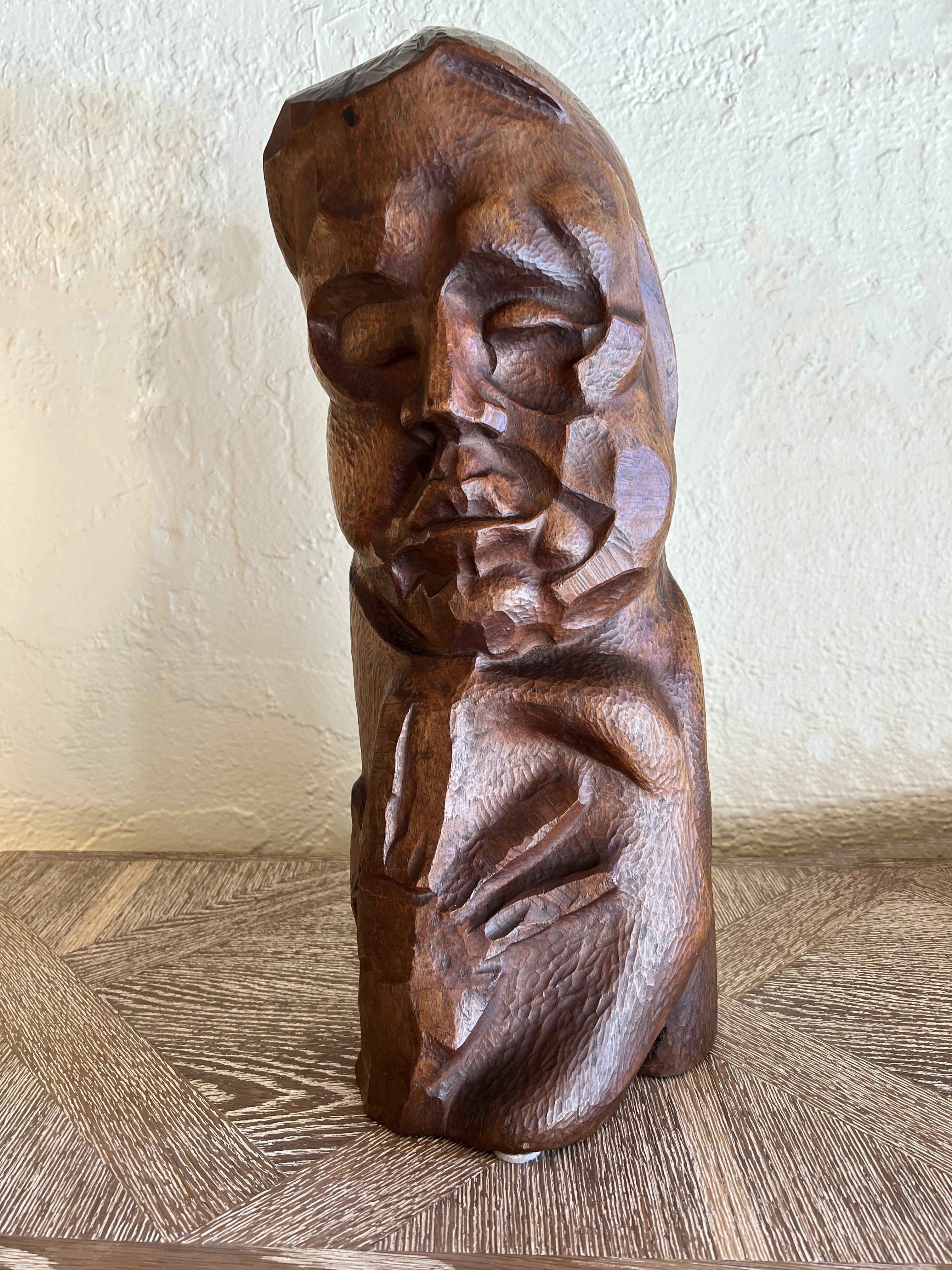 Man Bust Sculpture Signed Zolter, 1964 In Excellent Condition For Sale In Pasadena, CA