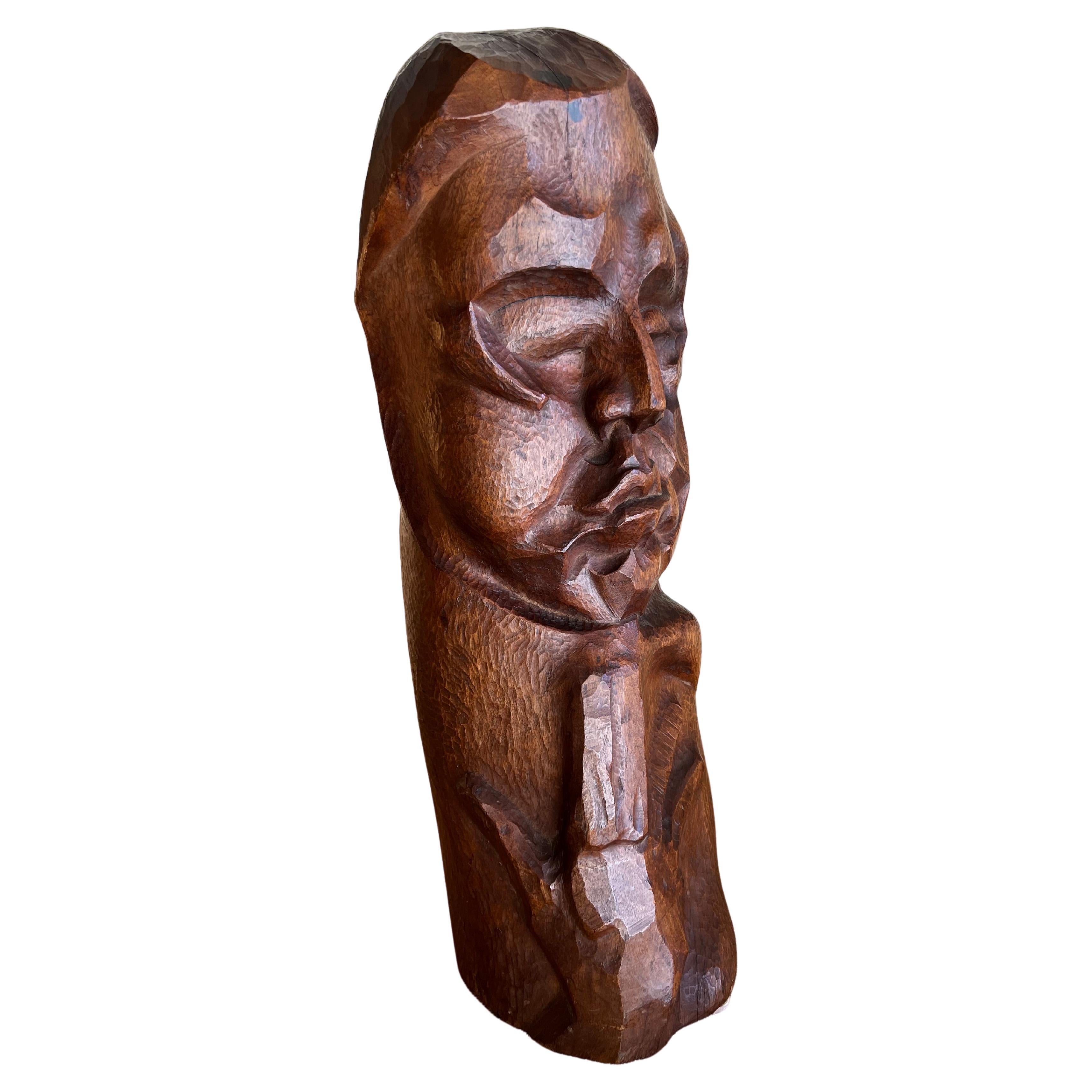 Man Bust Sculpture Signed Zolter, 1964 For Sale