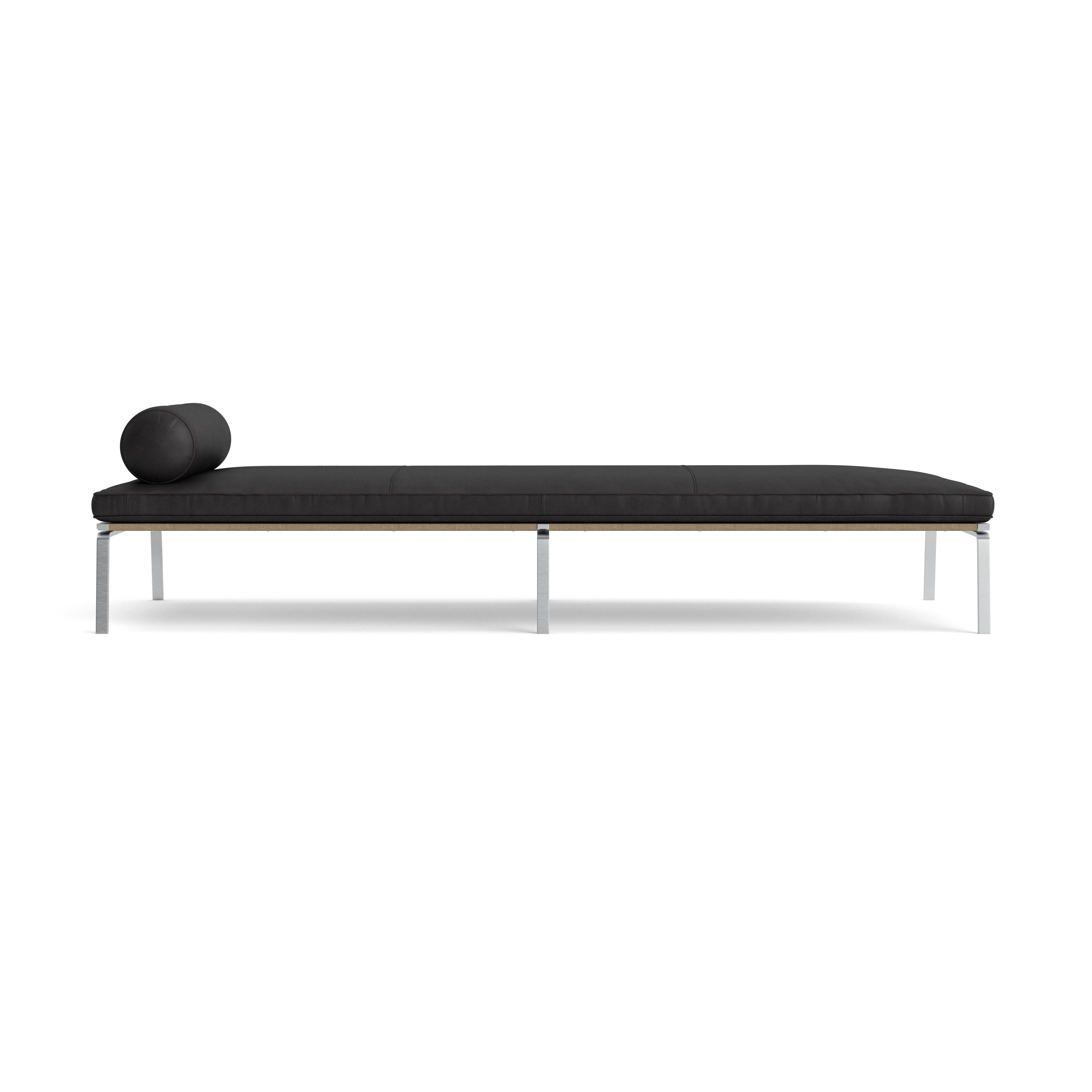 Man Daybed by NORR11
Dimensions: D 85 x W 202 x H 30 cm. 
Materials: Stainless steel, canvas and leather. 
Upholstery: Dunes Anthrazite.
Weight: 42 kg.

Available in different upholstery options. Please contact us. 

The collection references the