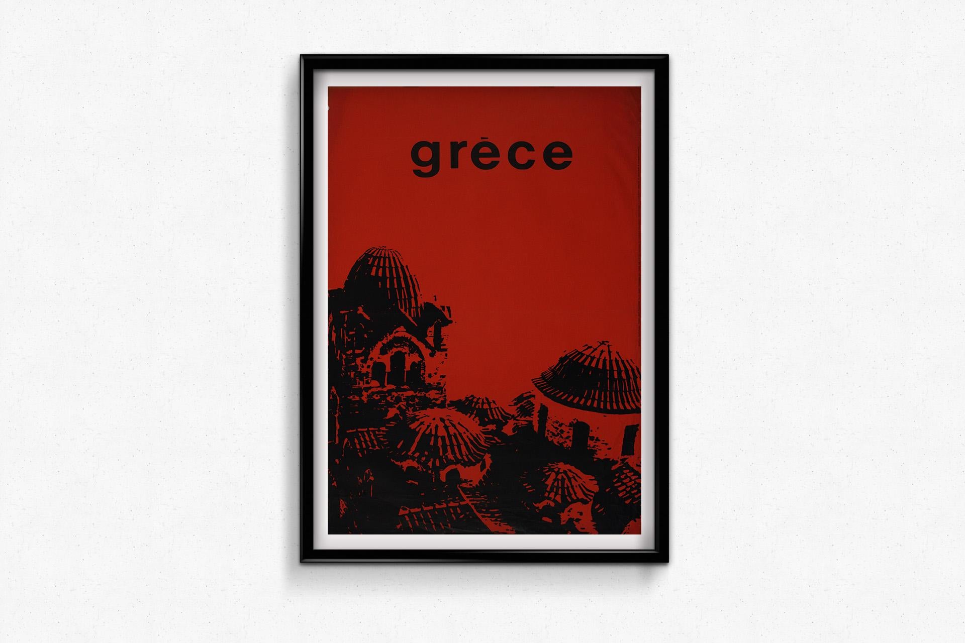 1963 travel poster Greece's rich Byzantine heritage Monastery of Pantanassa For Sale 2