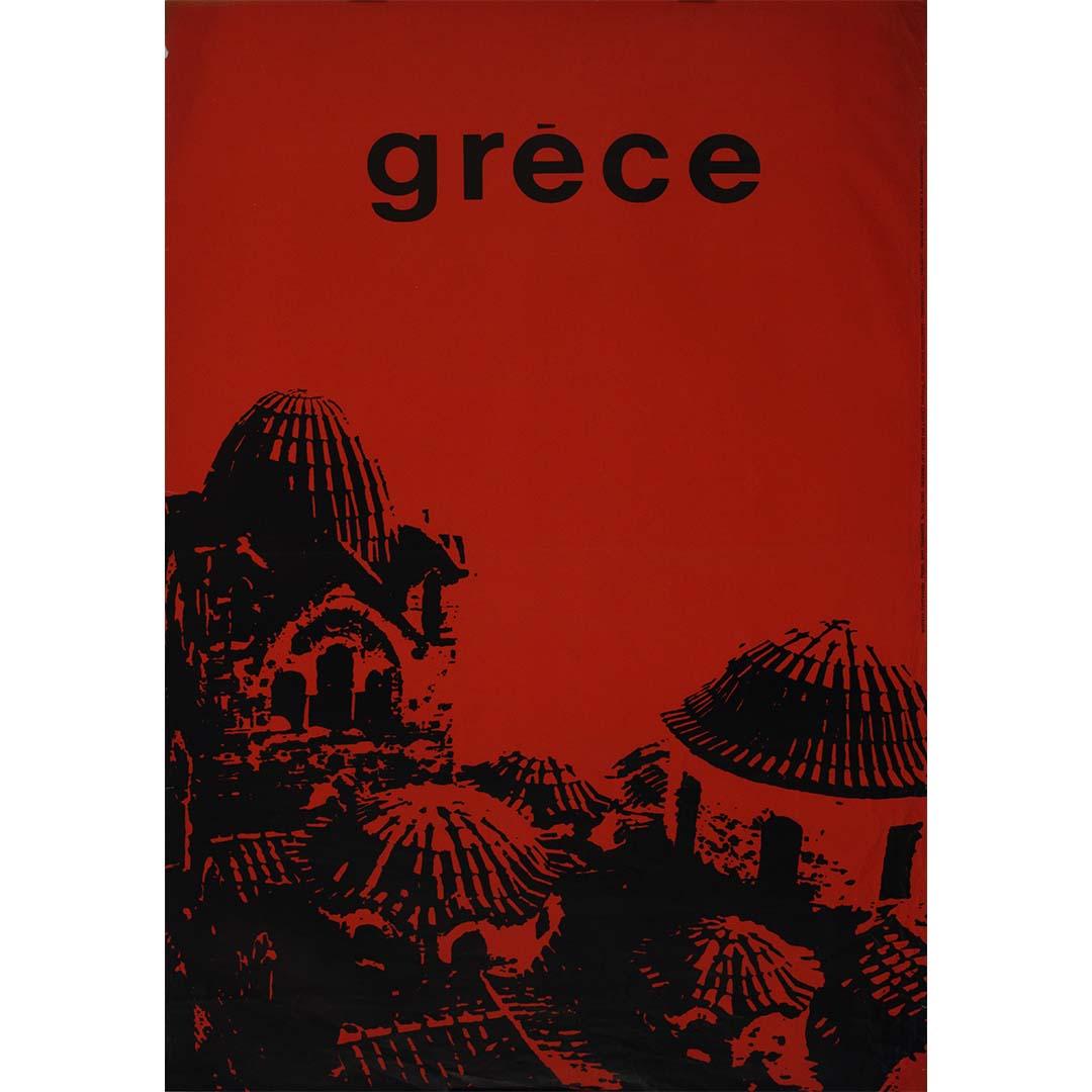 1963 travel poster Greece's rich Byzantine heritage Monastery of Pantanassa - Print by Man. Diamantis