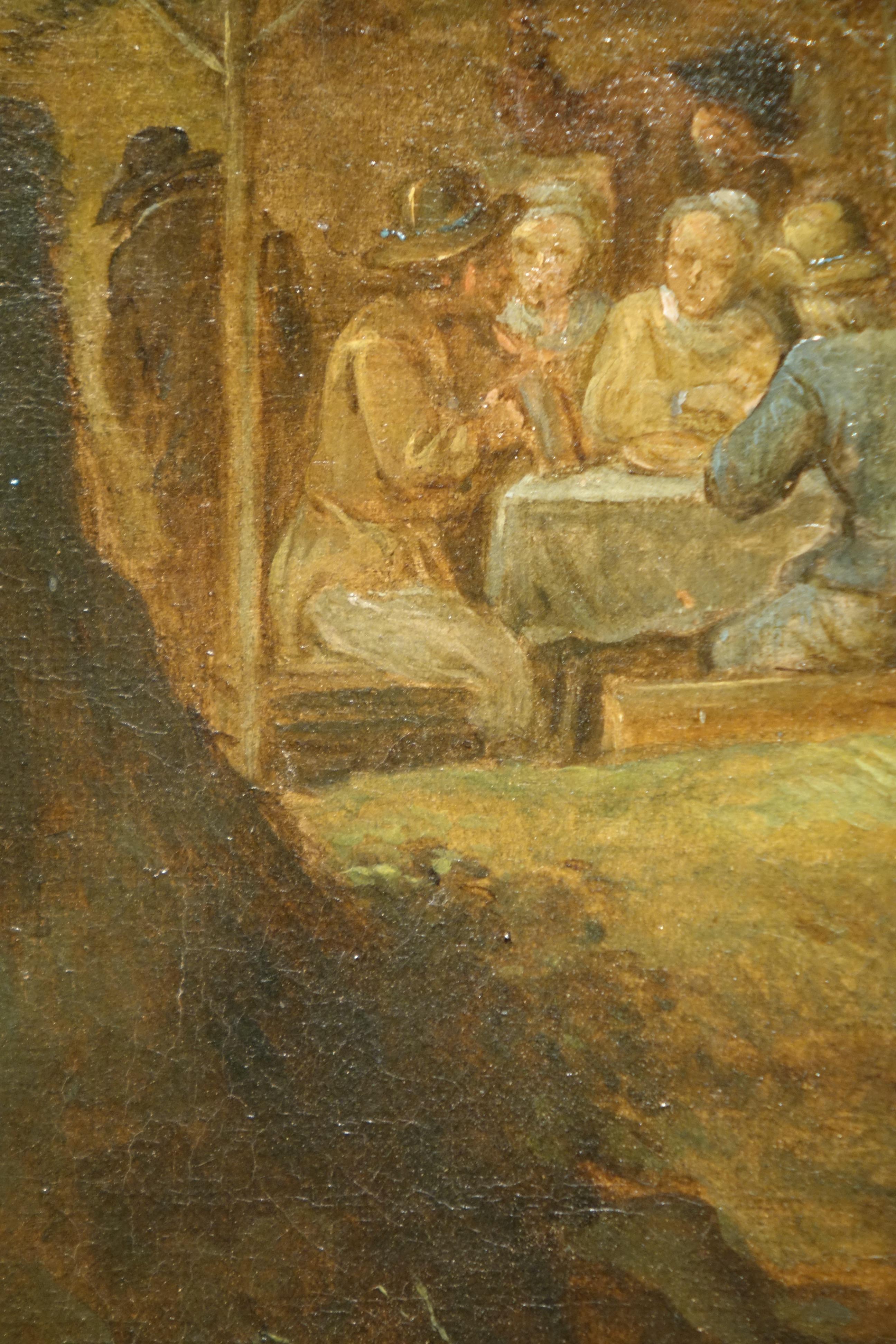 Dutch Man Dozing with his Dog, attributed to David Teniers the Younger( 1610-1690) For Sale