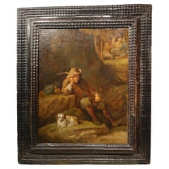 Man Dozing with his Dog, attribué à David Teniers le Jeune (1610-1690)