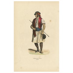 Hombre de Murcia, España - Litografía coloreada a mano de Markaert, c.1845