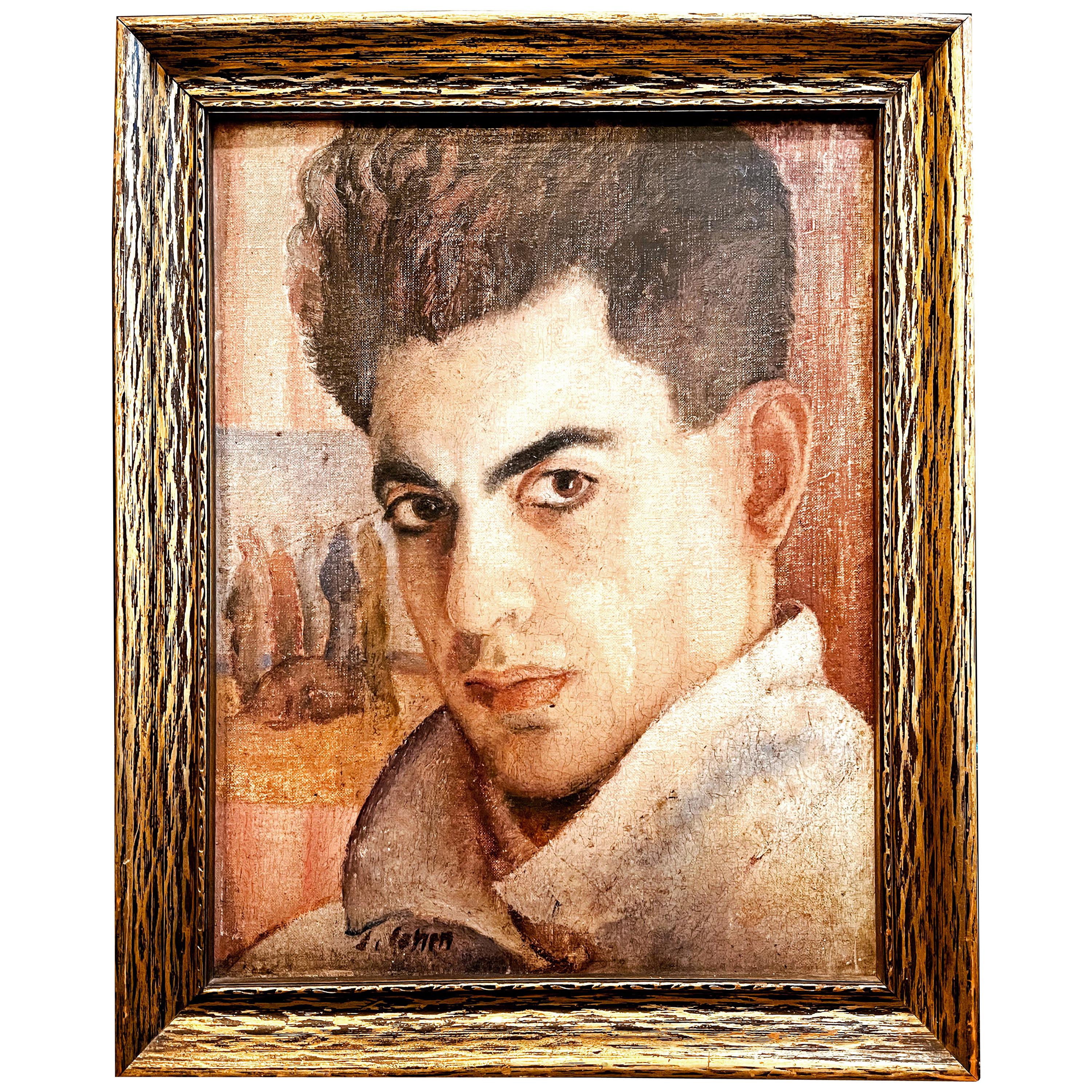 "Hombre en blanco y negro", notable retrato de un joven por Cohen