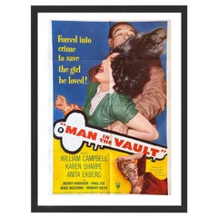 Man in the Vault Black Frame Poster, 1956