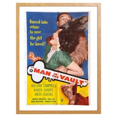 Poster „Mann im Tresorraum“ mit Eichenholzrahmen, 1956