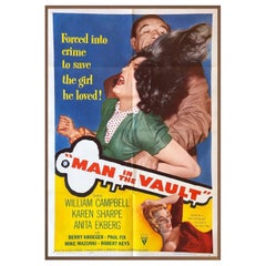 Man in the Vault Walnut Frame Poster, 1956