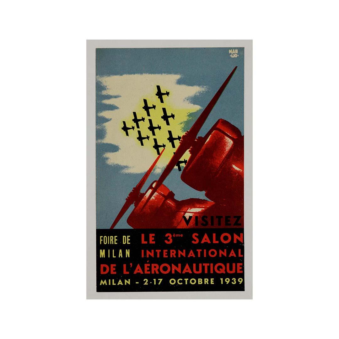 1939 original poster Visitez le 3ème Salon International de l'Aéronautique For Sale 1
