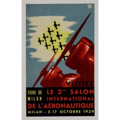 1939 original poster Visitez le 3ème Salon International de l'Aéronautique