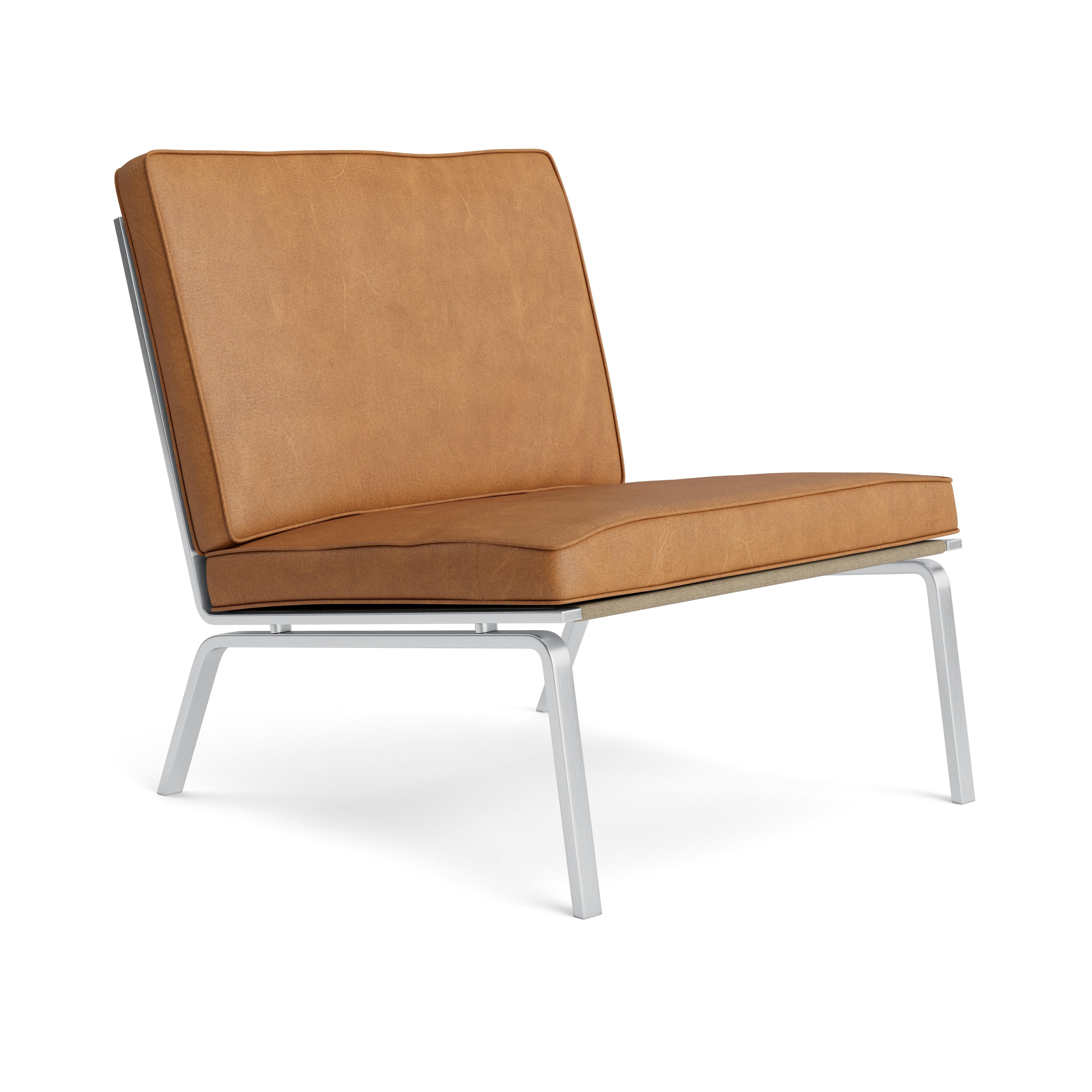 Man Lounge Chair by NORR11
Dimensions: D 74 x W 67 x H 75 cm. SH 37 cm. 
Materials: Stainless steel, canvas and leather. 
Upholstery: Dunes Cognac.
Weight: 23 kg.

Available in different upholstery options. Please contact us. 

The collection