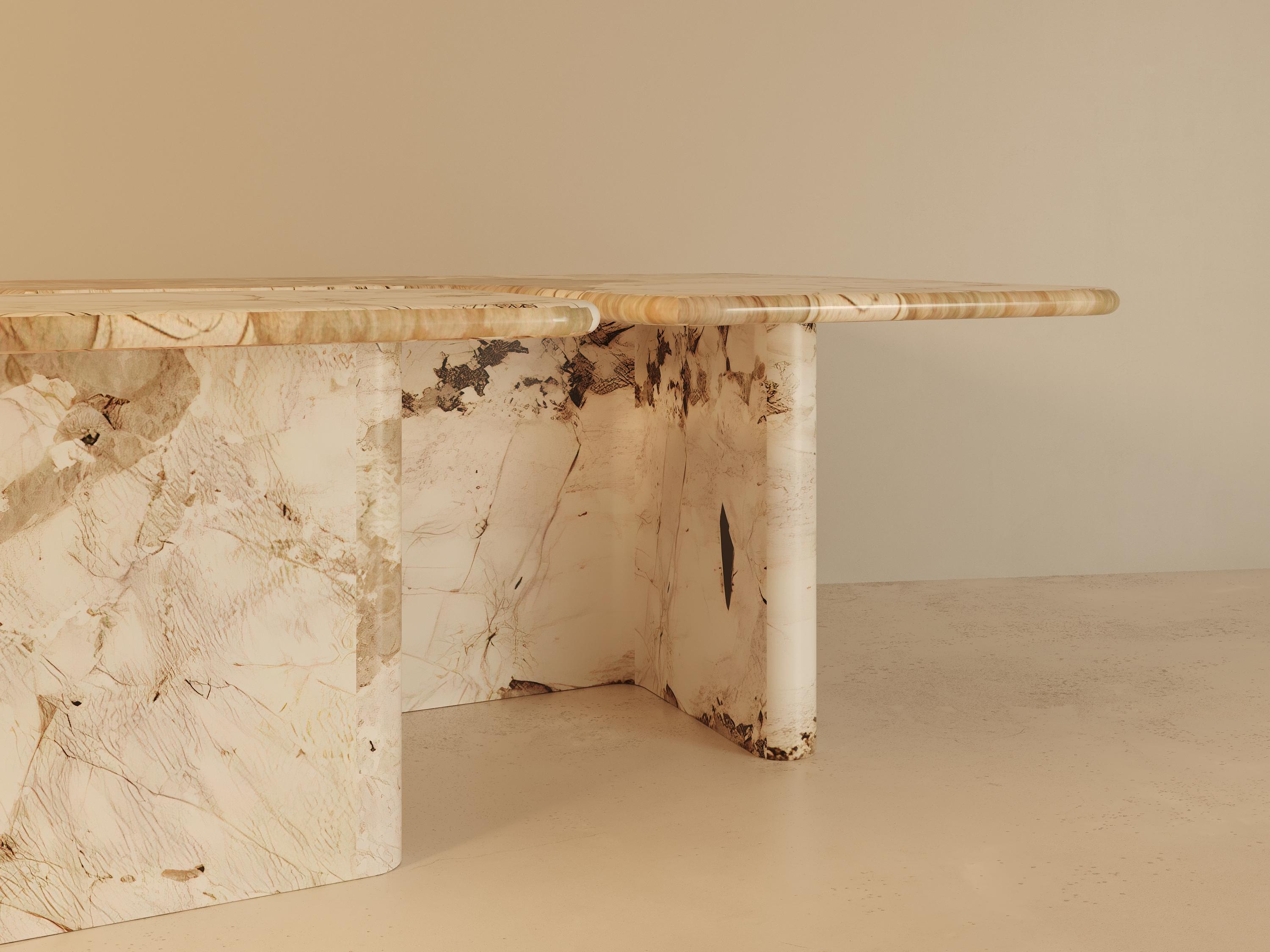 Man o To Monolithic Marble Dining Table by VandaVee For Sale 3