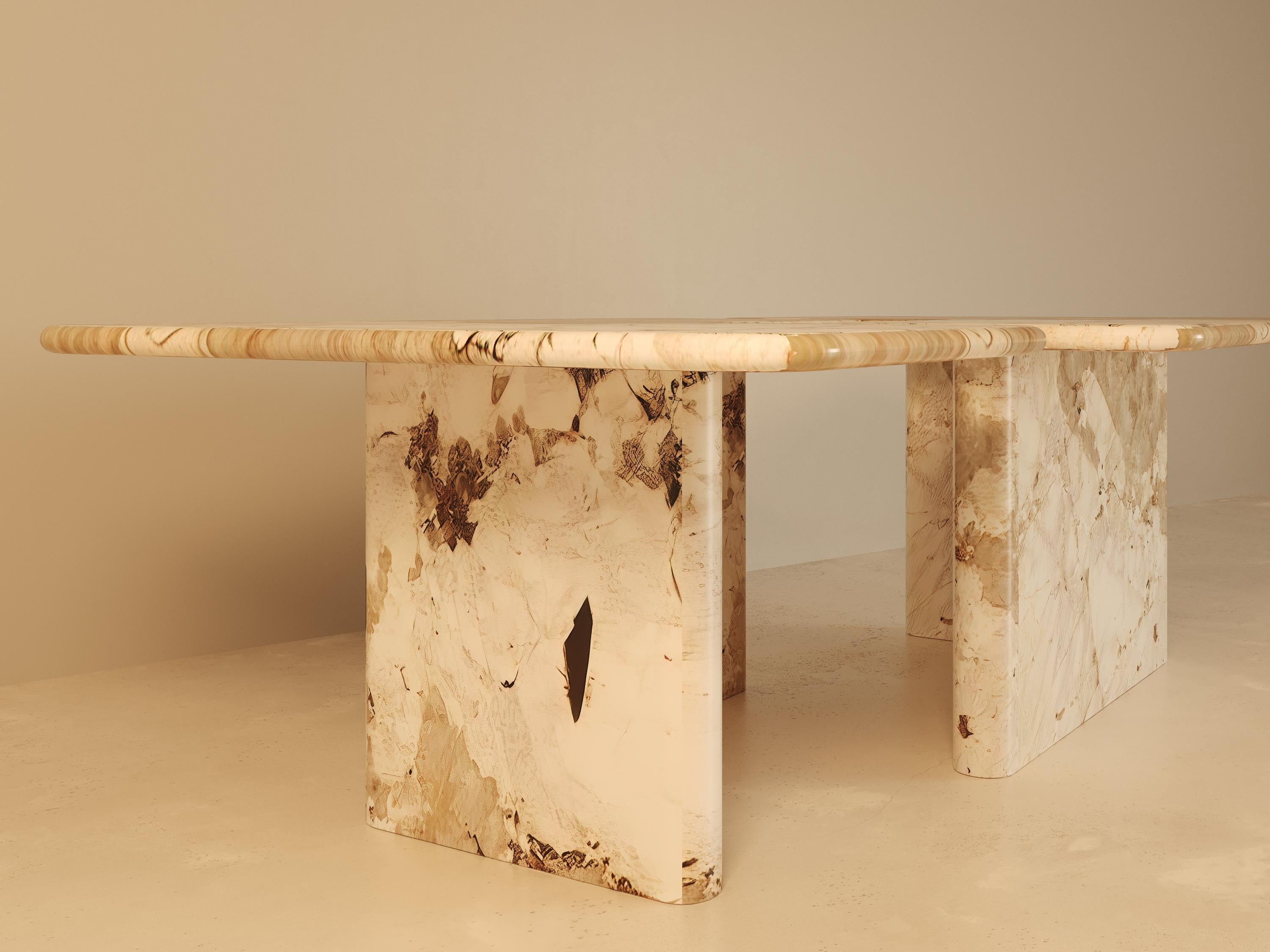 Man o To Monolithic Marble Dining Table by VandaVee For Sale 4