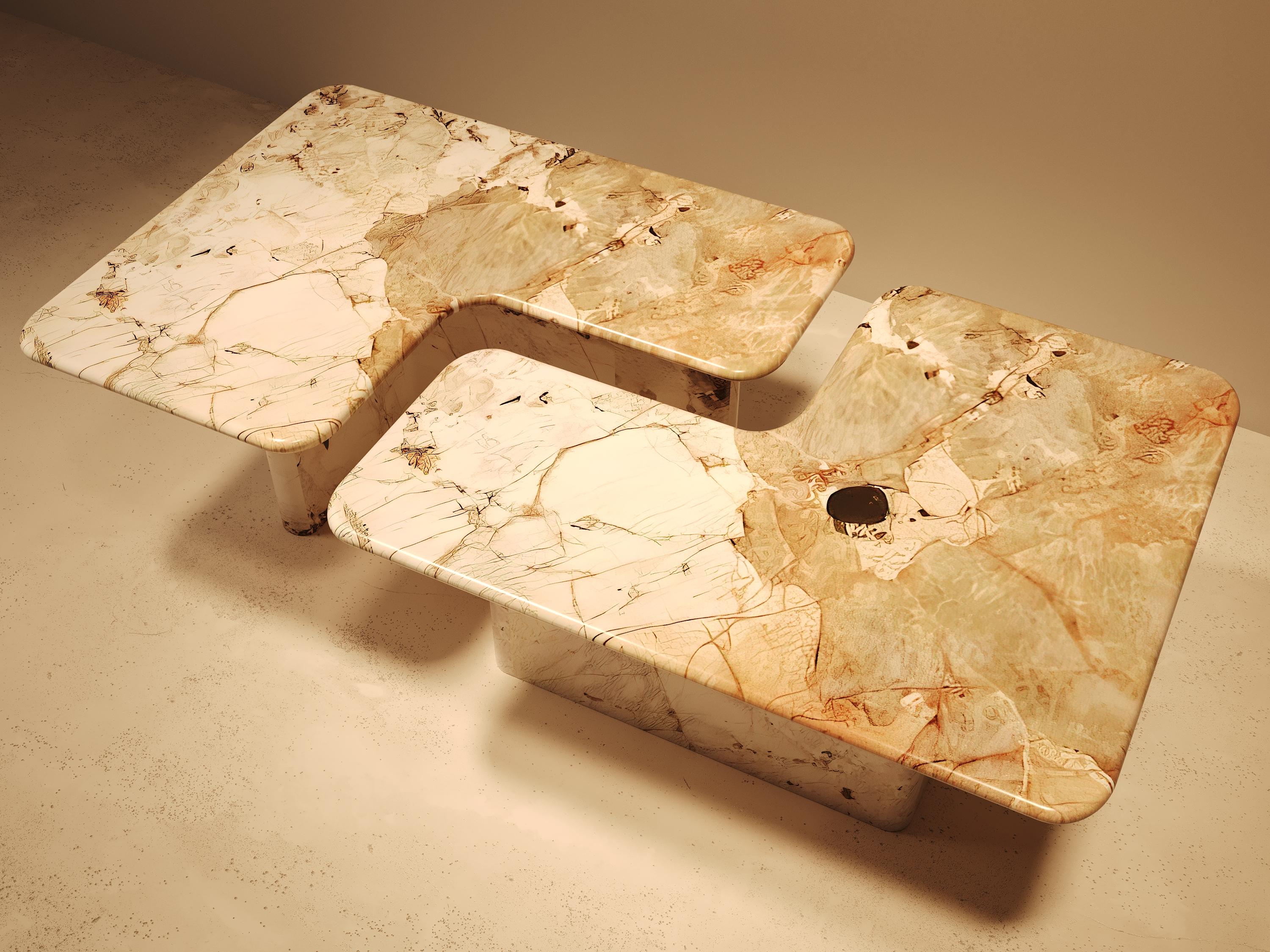 Man o To Monolithic Marble Dining Table by VandaVee For Sale 5