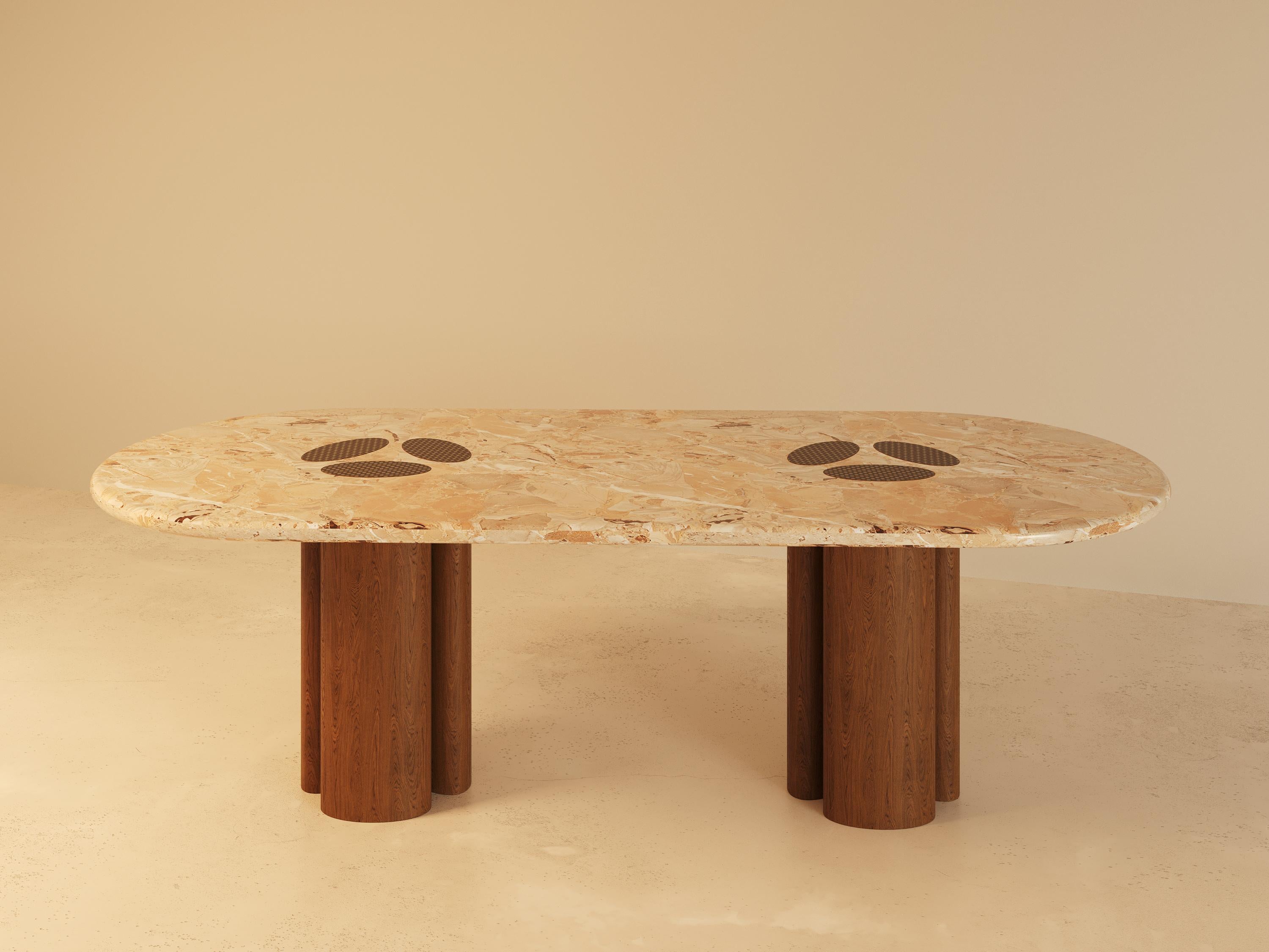 Persian Man o To Monolithic Marble Dining Table by VandaVee For Sale