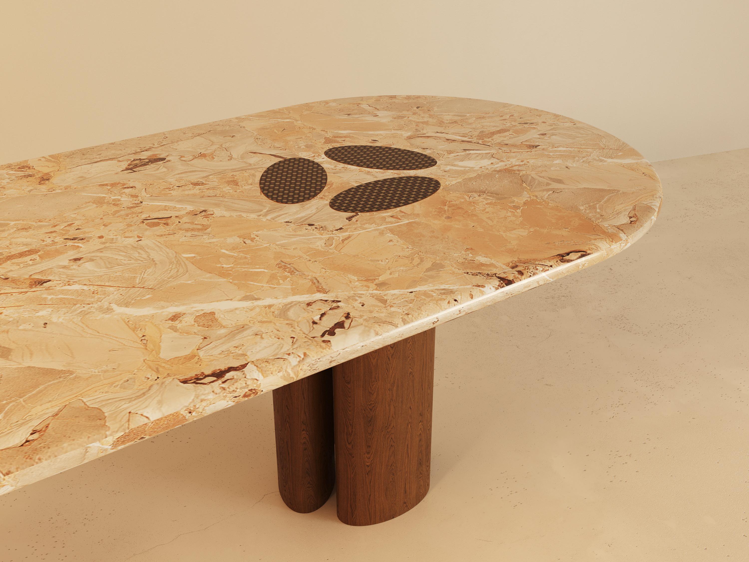 Contemporary Man o To Monolithic Marble Dining Table by VandaVee For Sale