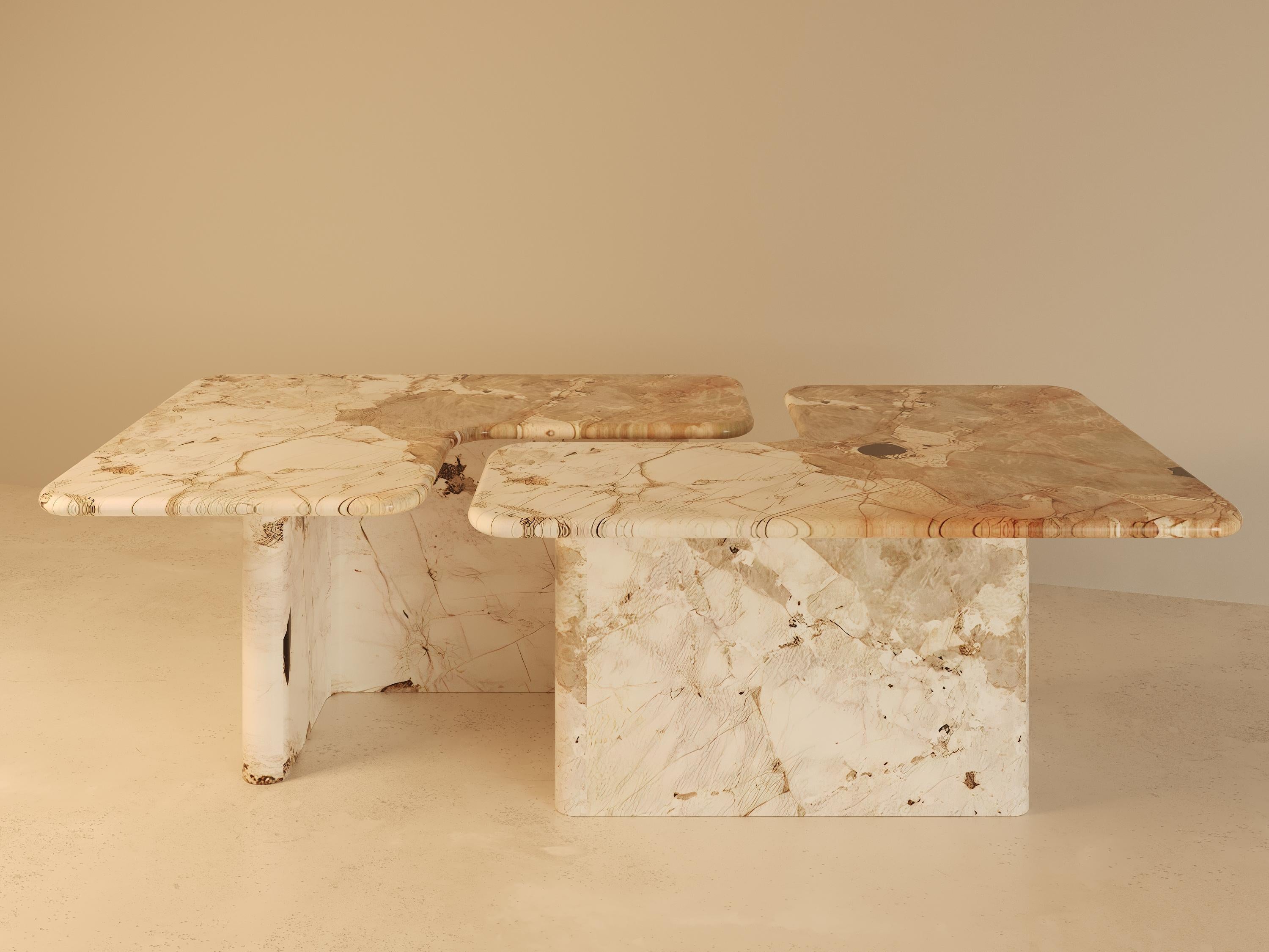 Contemporary Man o To Monolithic Marble Dining Table by VandaVee For Sale