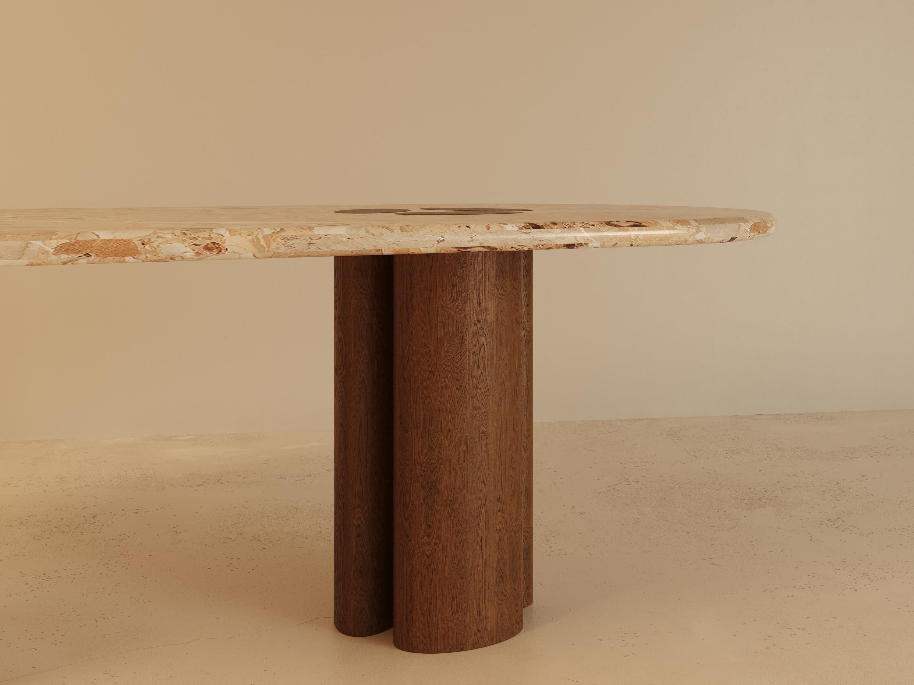 Man o To Monolithic Marble Dining Table by VandaVee For Sale 1