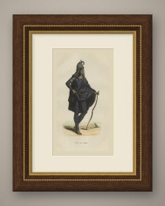 Man of Lahore, Punjab, Antique Hand-Colored Indian Costume Print, 1854