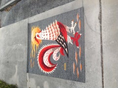 "Le coq au soleil" by Michèle Ray, signed and numbered tapestry