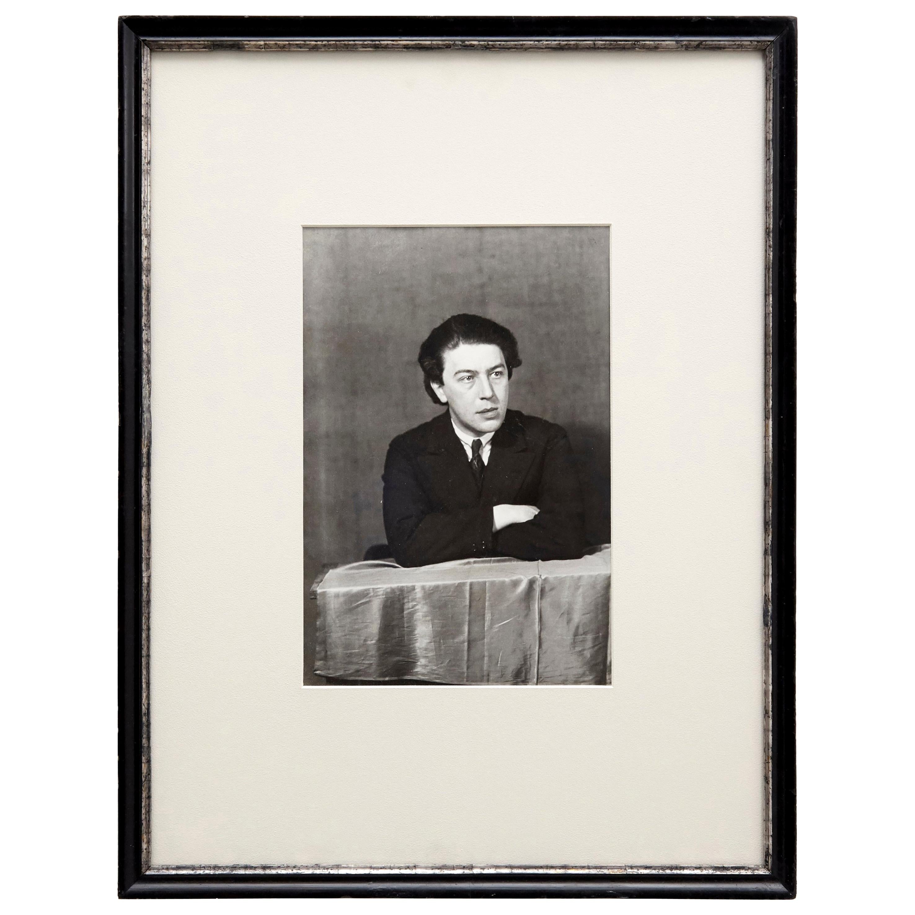 Man Ray Black and White Portrait Photography of André Breton For Sale