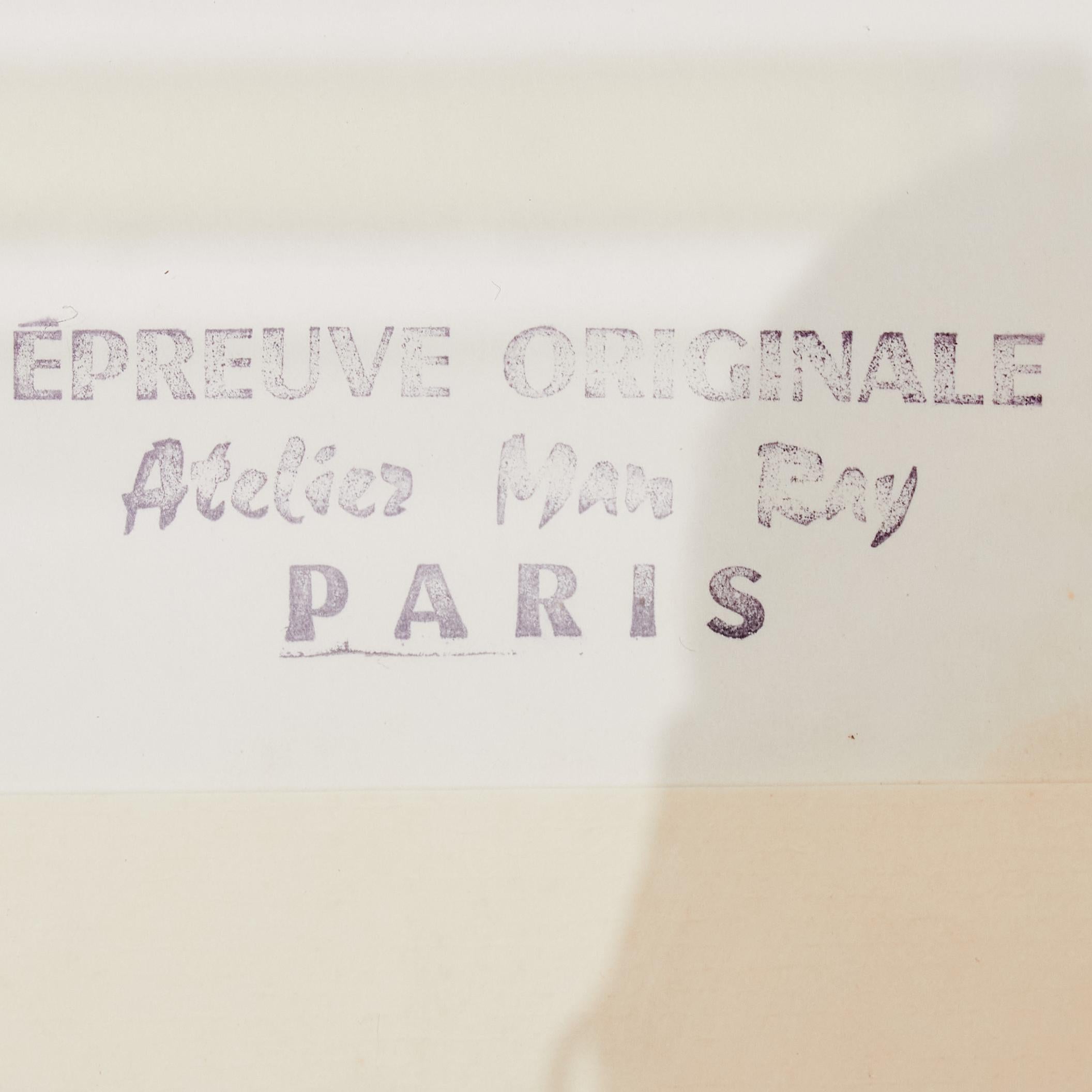 Man Ray Epreuve de Artiste Photography – Hand Signed and Stamped Masterpiece For Sale 4