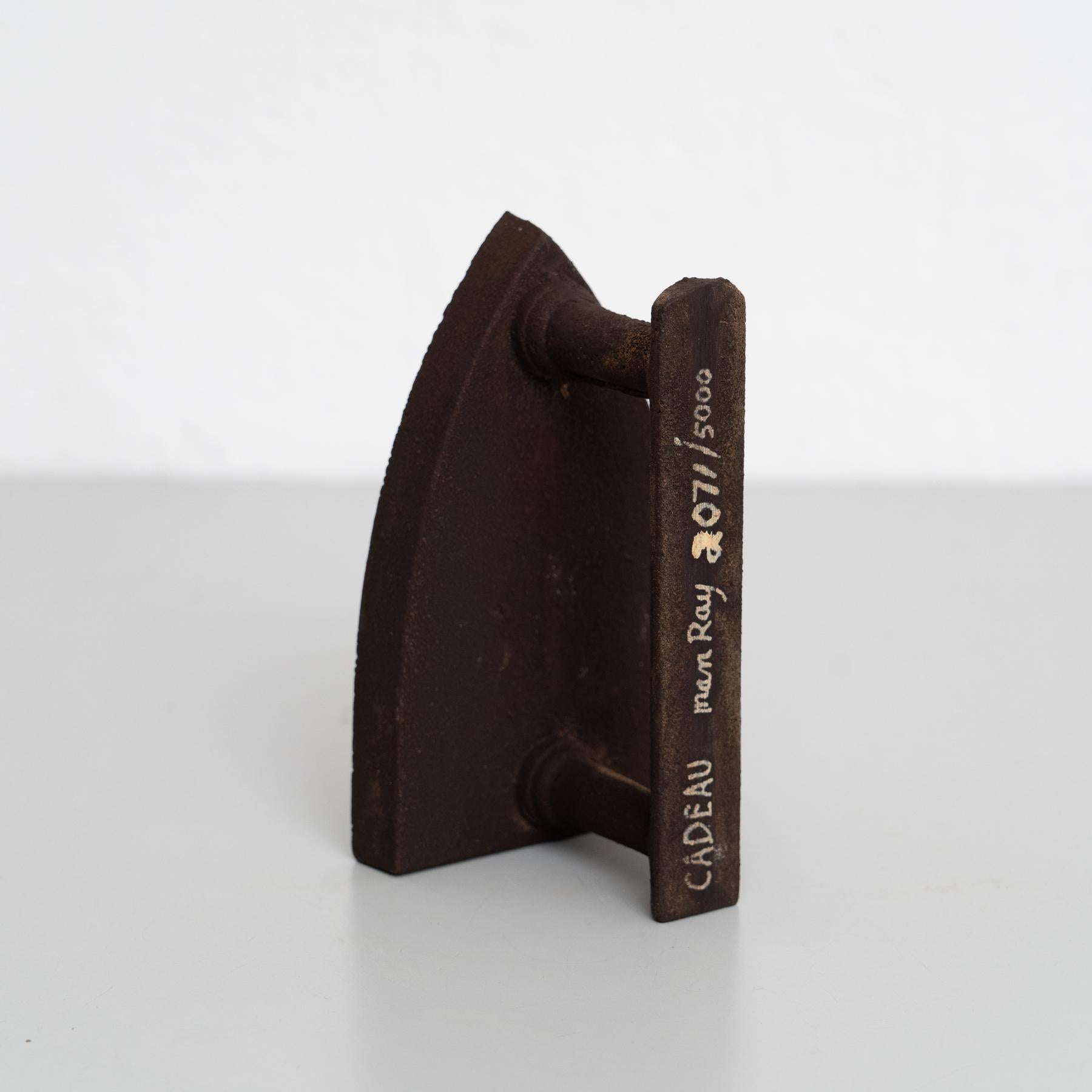 Iron Man Ray - Le Cadeau Surrealist Sculpture, 1974 - Signed and Numbered For Sale