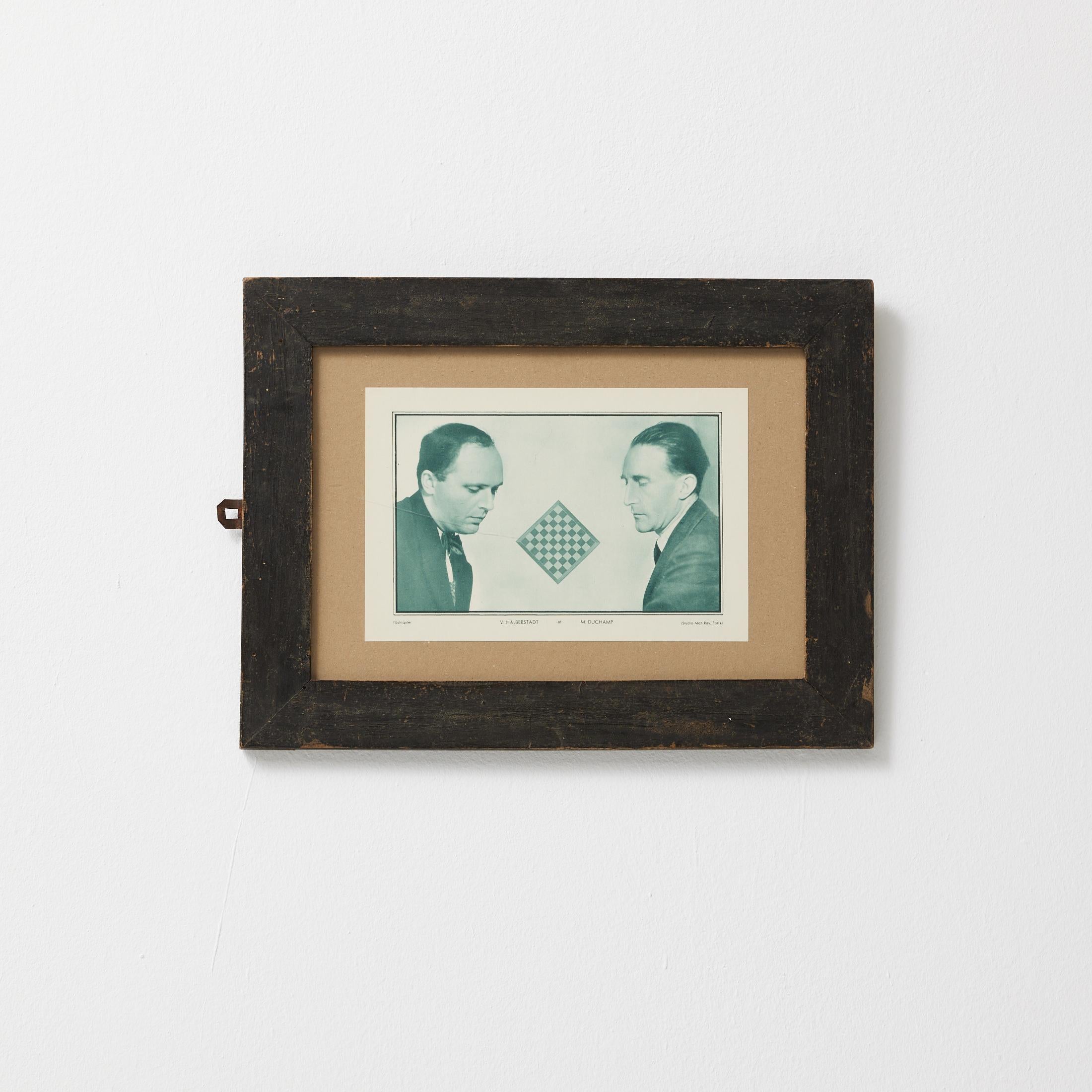1933 Man Ray — Le Monde des Échecs No. 1 (Halberstadt & Duchamp)
Original Photomontage Print, Framed & Free Worldwide Shipping

This rare photomontage comes from the 1933 “Le Monde des Échecs” series, created by Man Ray in collaboration with Marcel