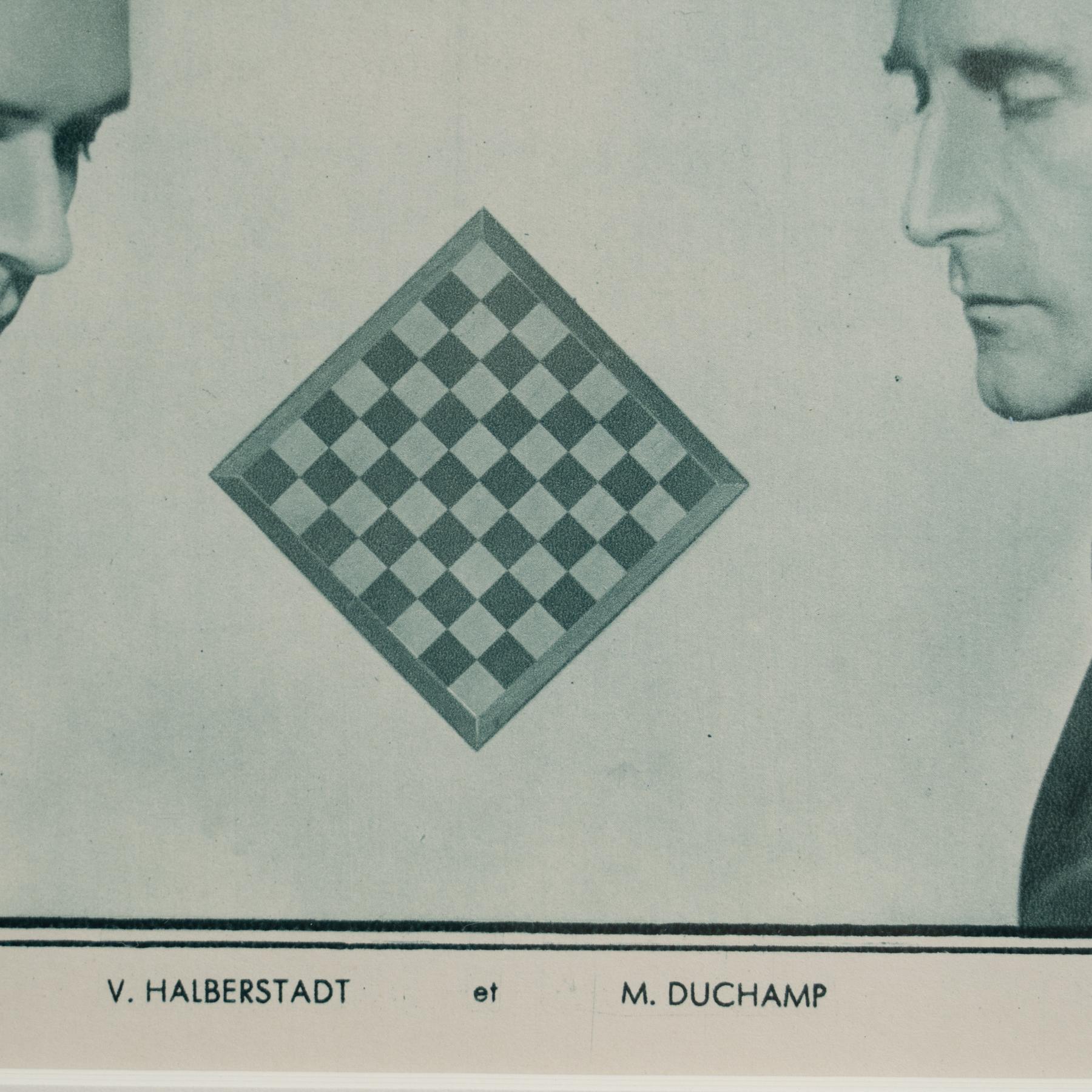 Mid-20th Century Man Ray Le Monde des Echecs Framed Photographic Print of Marcel Duchamp