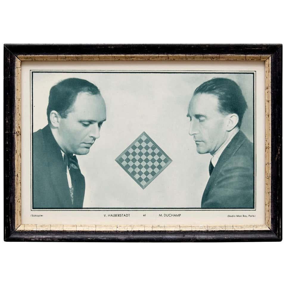 Mid-20th Century Man Ray Le Monde des Echecs Framed Photographic Print of Marcel Duchamp For Sale