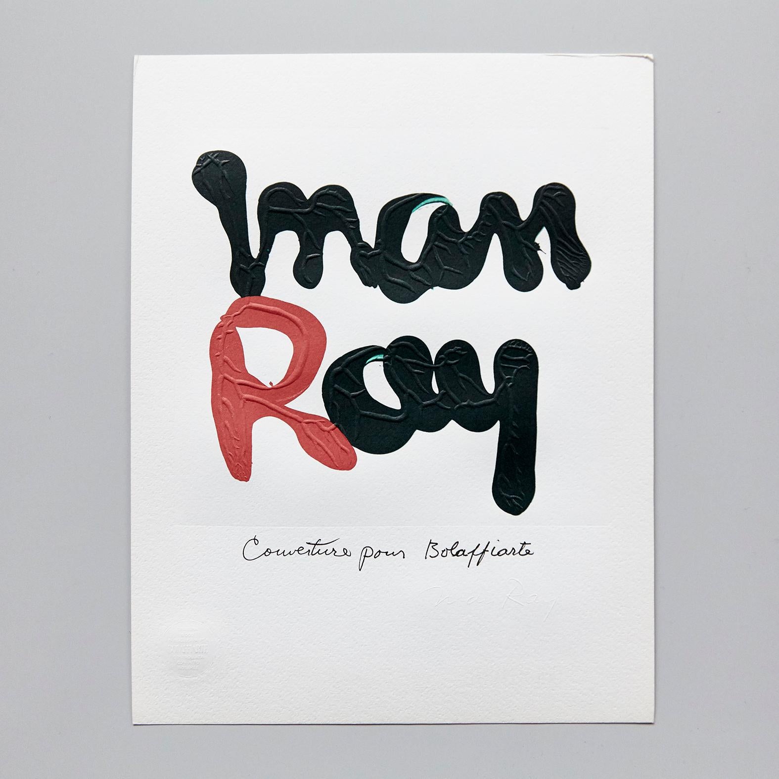 Man Ray Limitierte Auflage Rote und schwarze Fotolithografie „R“, um 1970 (Ende des 20. Jahrhunderts) im Angebot