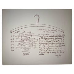 Retro Man Ray Obstruction Instructions 1964 Signed by Man Ray in Pencil