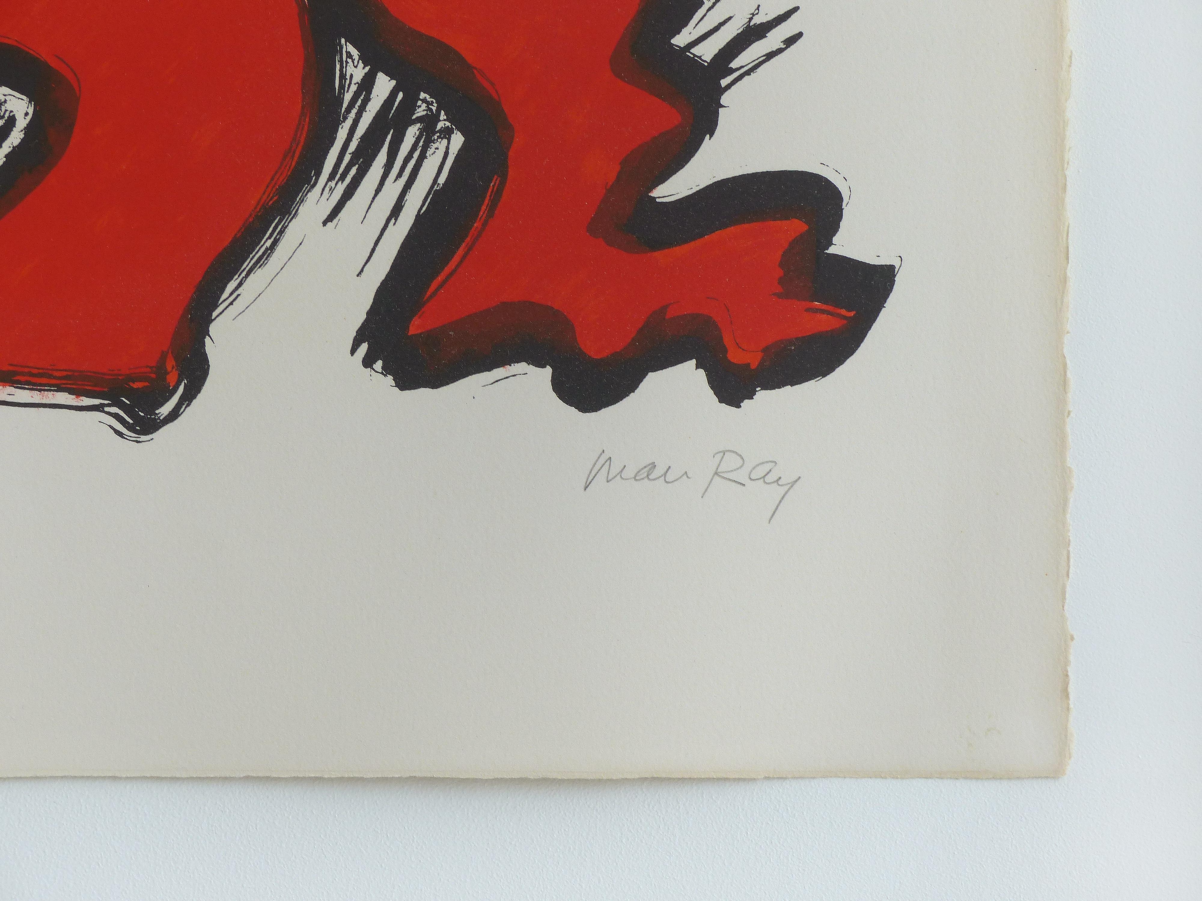 Mid-20th Century Man Ray Original Signed Color Lithograph 