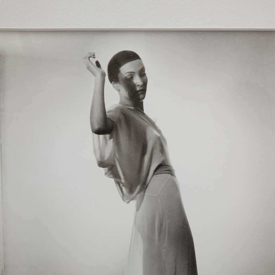 Mid-Century Modern Man Ray Stamped Black and White Framed Photography of a Model, circa 1970 For Sale