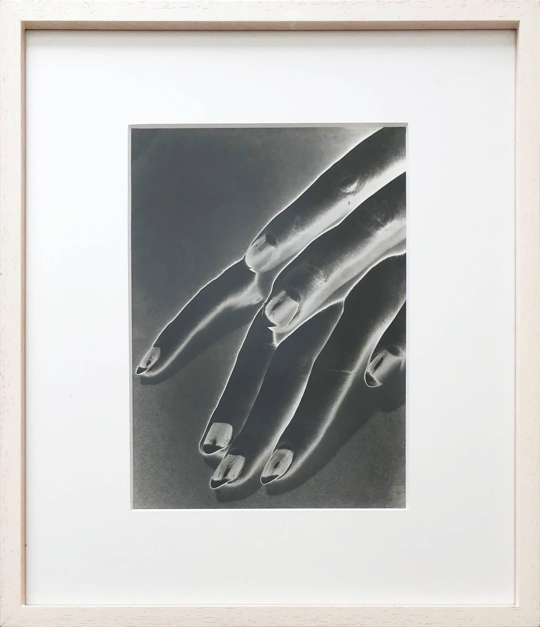 Man Ray Portrait Photograph - Study of Hands, Negative Solarization print, Framed