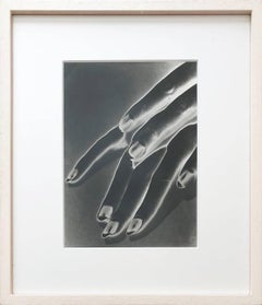 Antique Study of Hands, Negative Solarization print, Framed