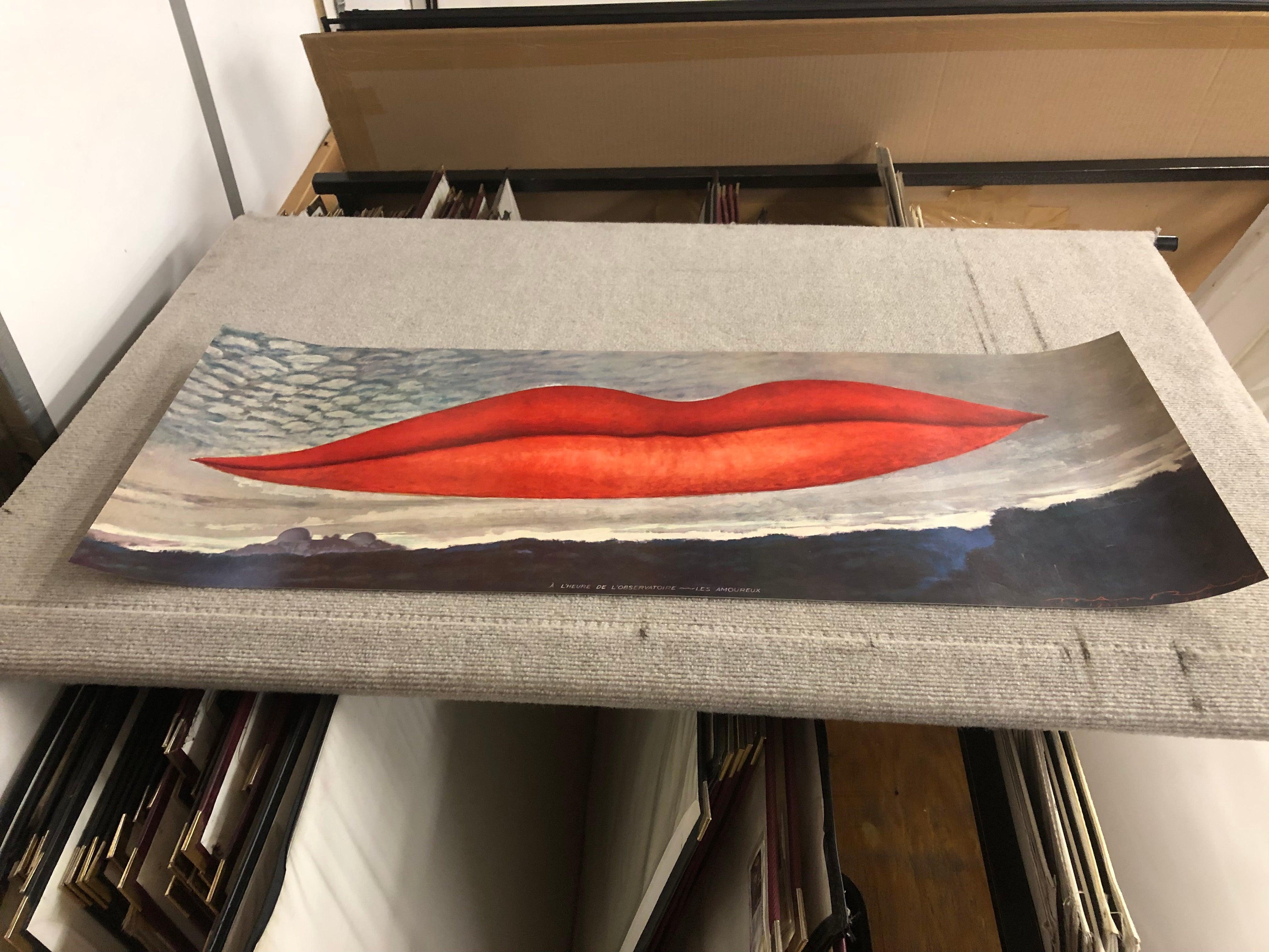 1966 Man Ray 'Lips (No Text)' Pop Art Red, Gray, Brown USA Offset Lithograph 1