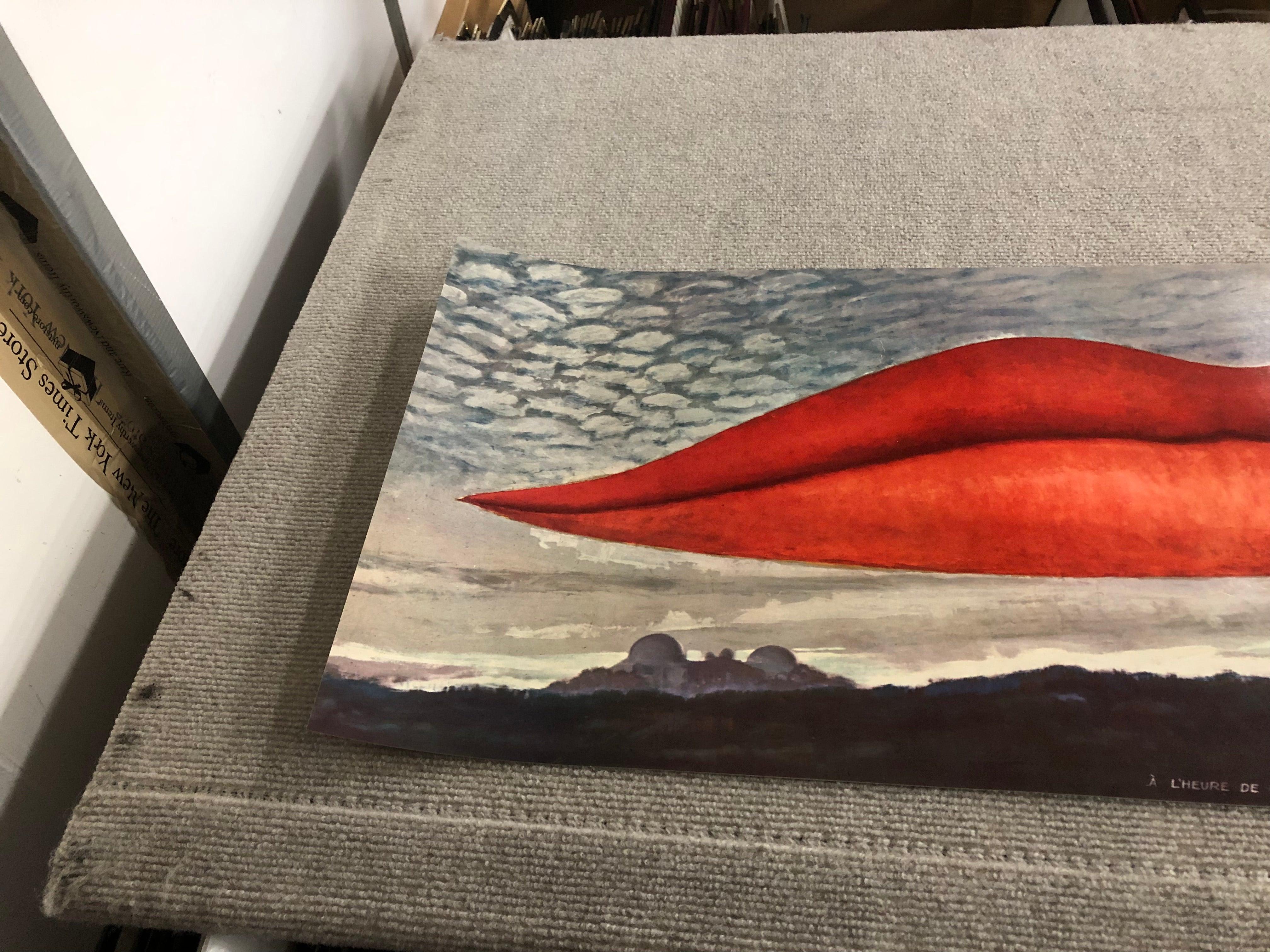 1966 Man Ray 'Lips (No Text)' Pop Art Red, Gray, Brown USA Offset Lithograph 4