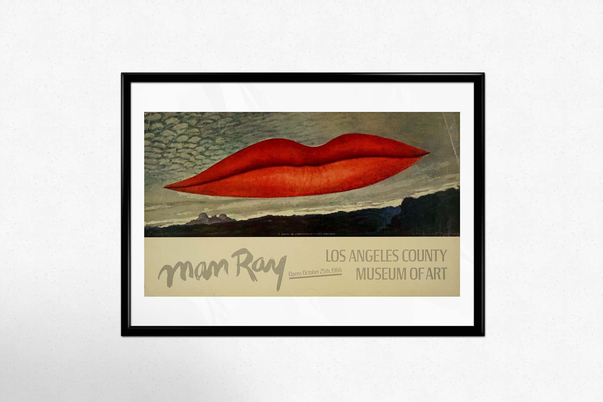 Cartel original de 1966 de la exposición de Man Ray en el Museo de Arte del Condado de Los Ángeles en venta 1