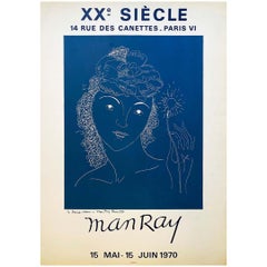 1970 Original poster for the exhibition "Man Ray" in Paris