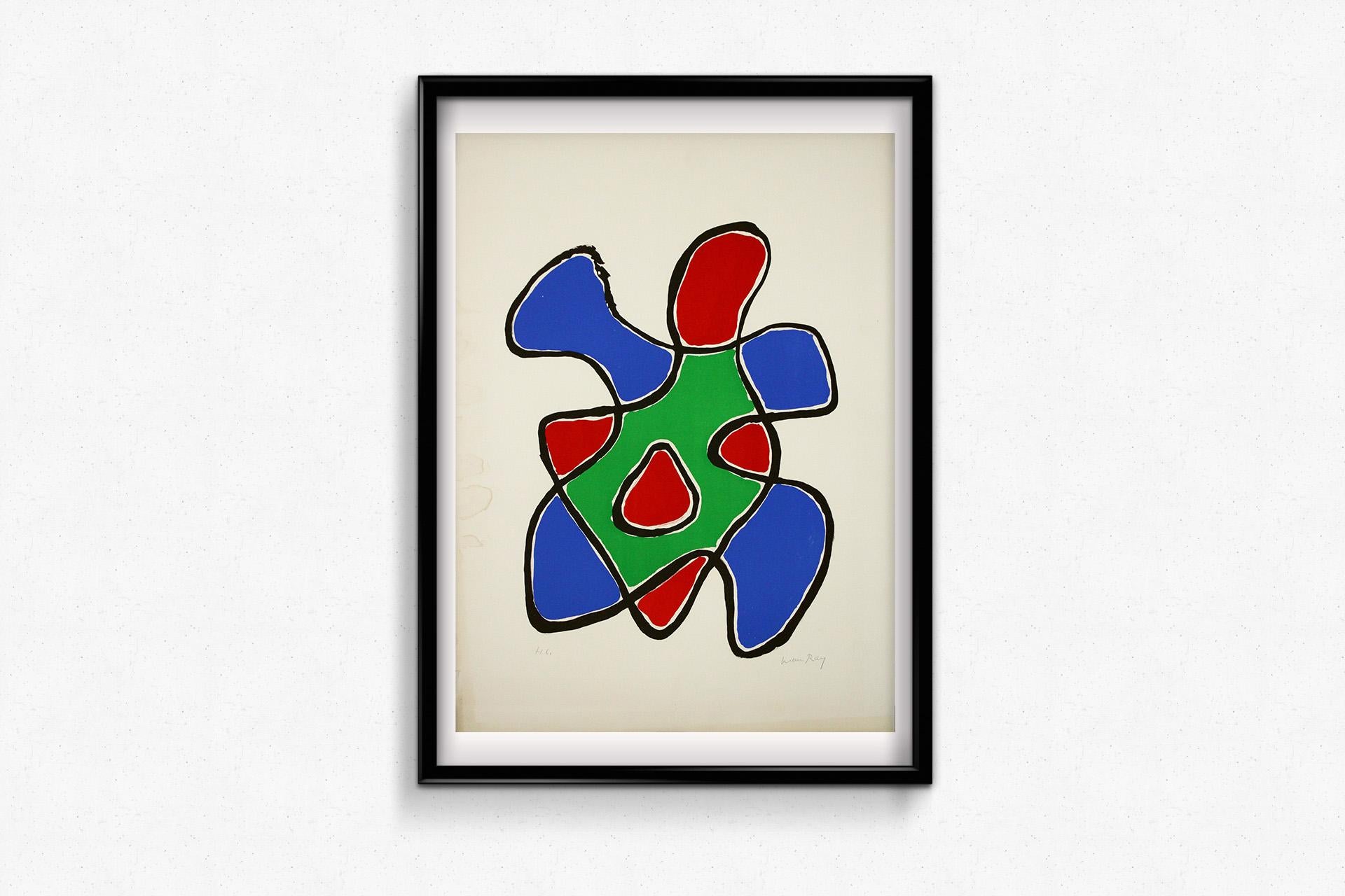 1971 Original-Lithographie von Man Ray Deux Figures - Salon de Mai im Angebot 1