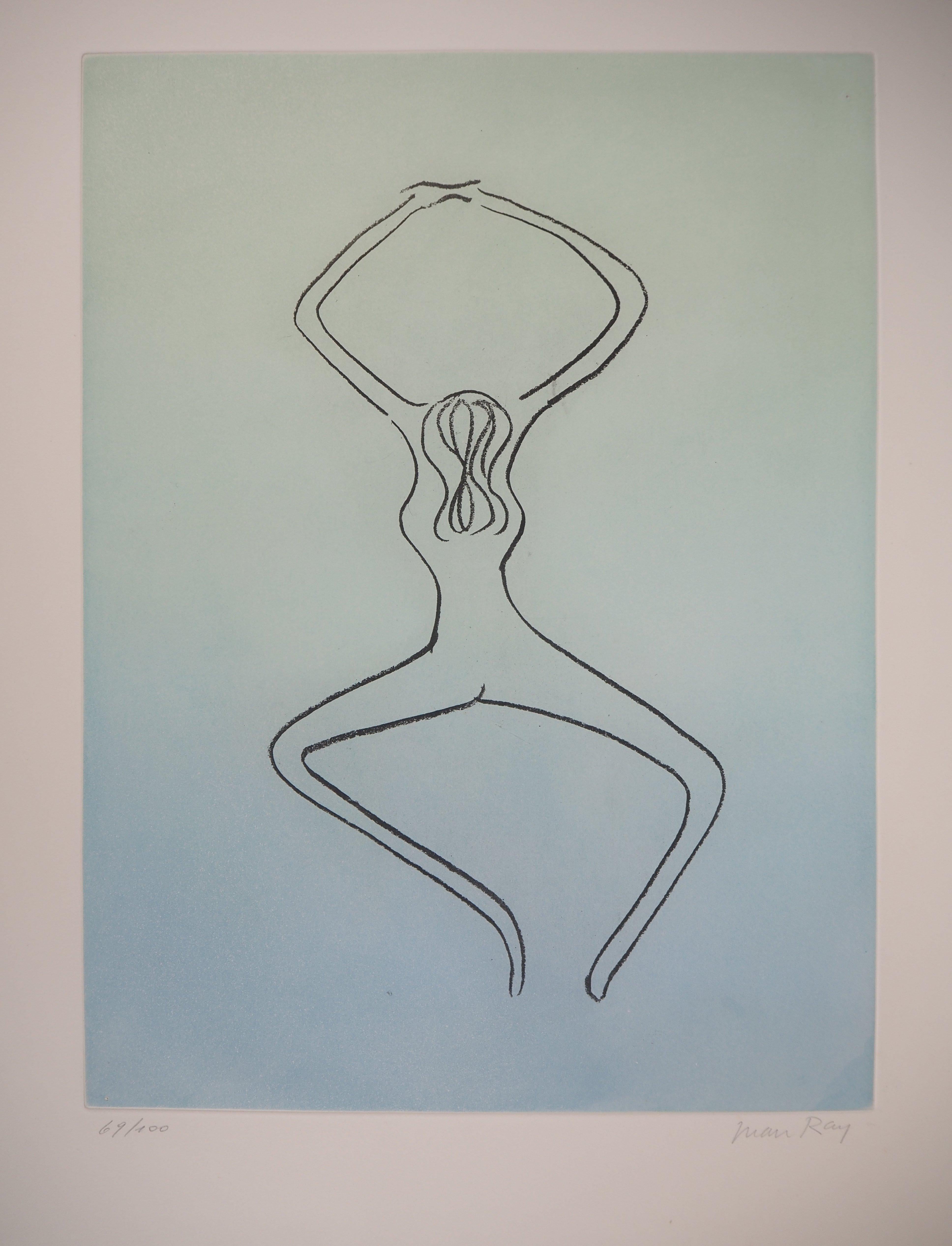 Dancing Woman - Original handsigned etching  - Print by Man Ray