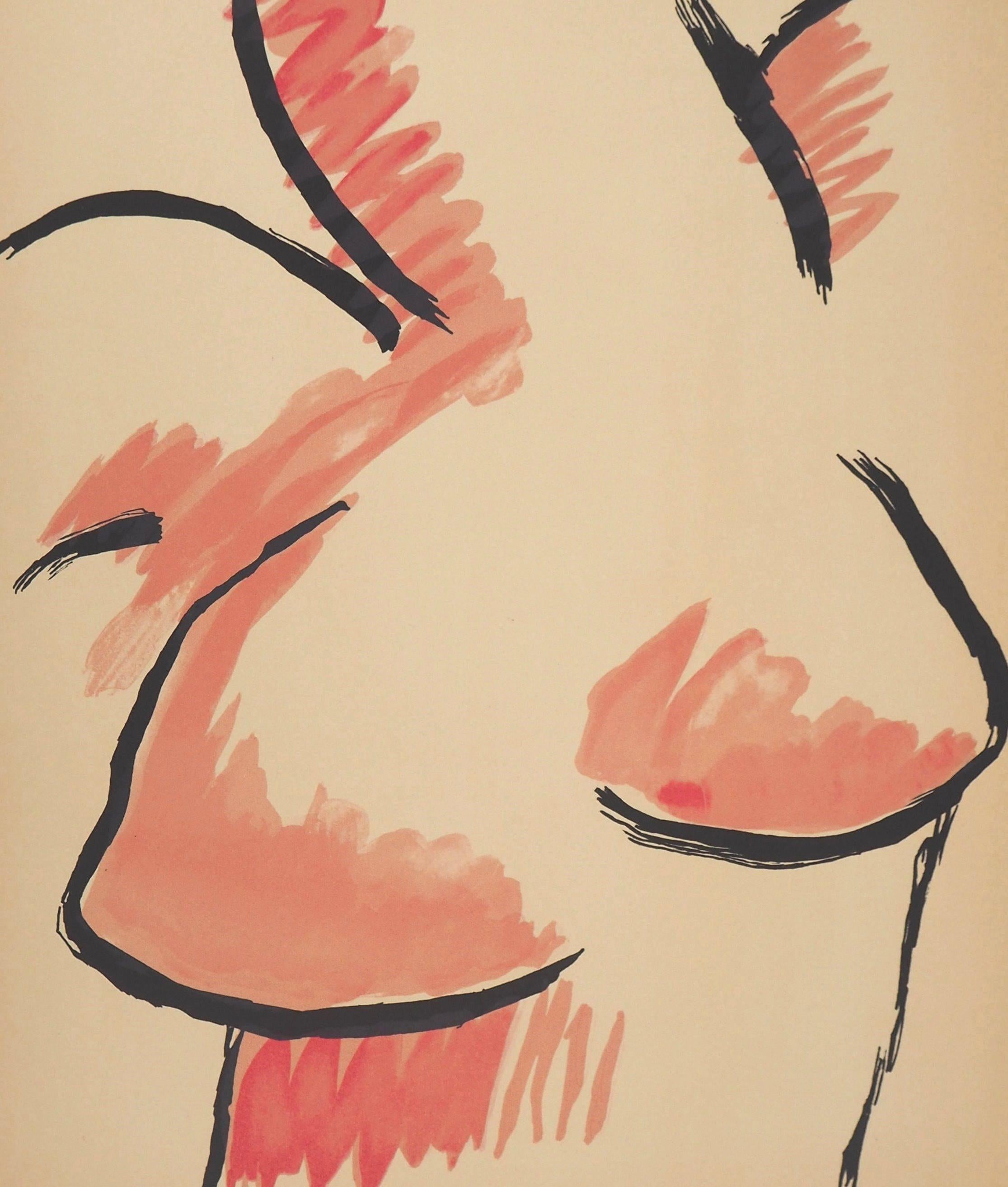 Man RAY (Emmanuel Radnitsky, aka)
Female Bust, 1971

Handsigned original lithograph
On Arches vellum, 50.5 x 36 cm (c. 19.6 x 14,1 inch)
Edition limited to 180 copies (unnumbered exemplar)

INFORMATION : This lithograph is part of the set 