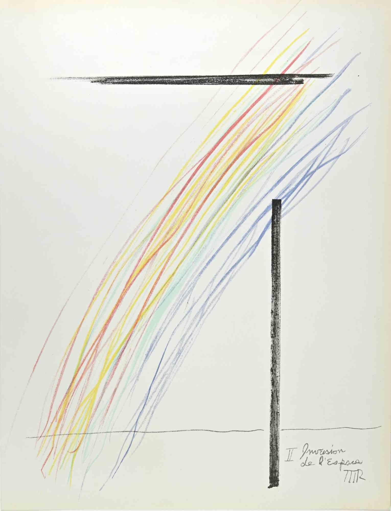 Invasion de l'espace  is a color lithograph by the American artist and exponent of Dadaism and Surrealism Man Ray  (Philadelphia, 1890 - Paris, 1976).

The workr was edited by the French magazine XXe Siécle , and published on the Panorama 75 - Le